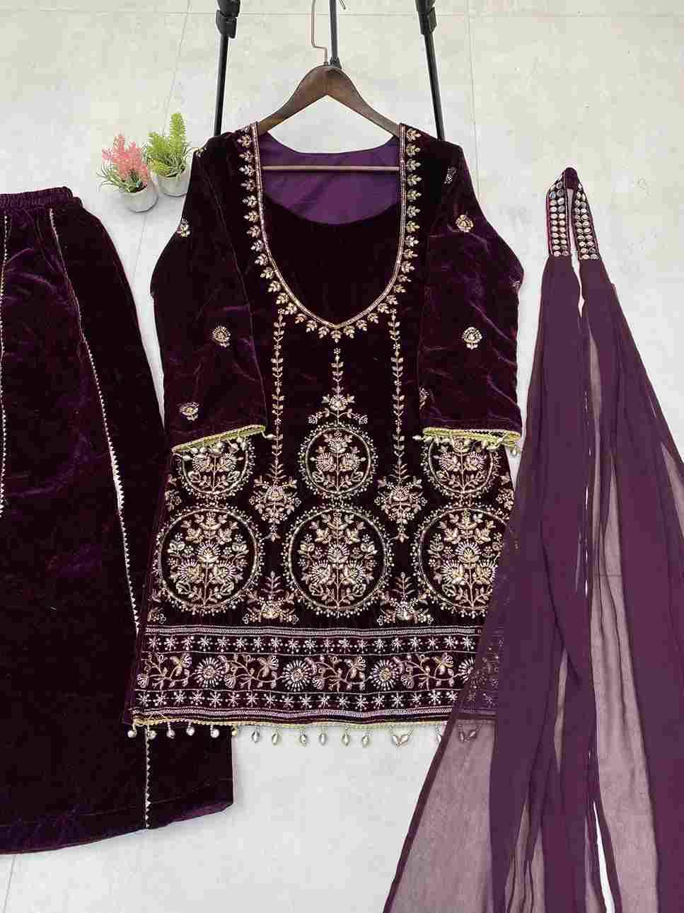 Le-2038 By Fashid Wholesale 01 To 02 Series Beautiful Festive Suits Colorful Stylish Fancy Casual Wear & Ethnic Wear Velvet Dresses At Wholesale Price