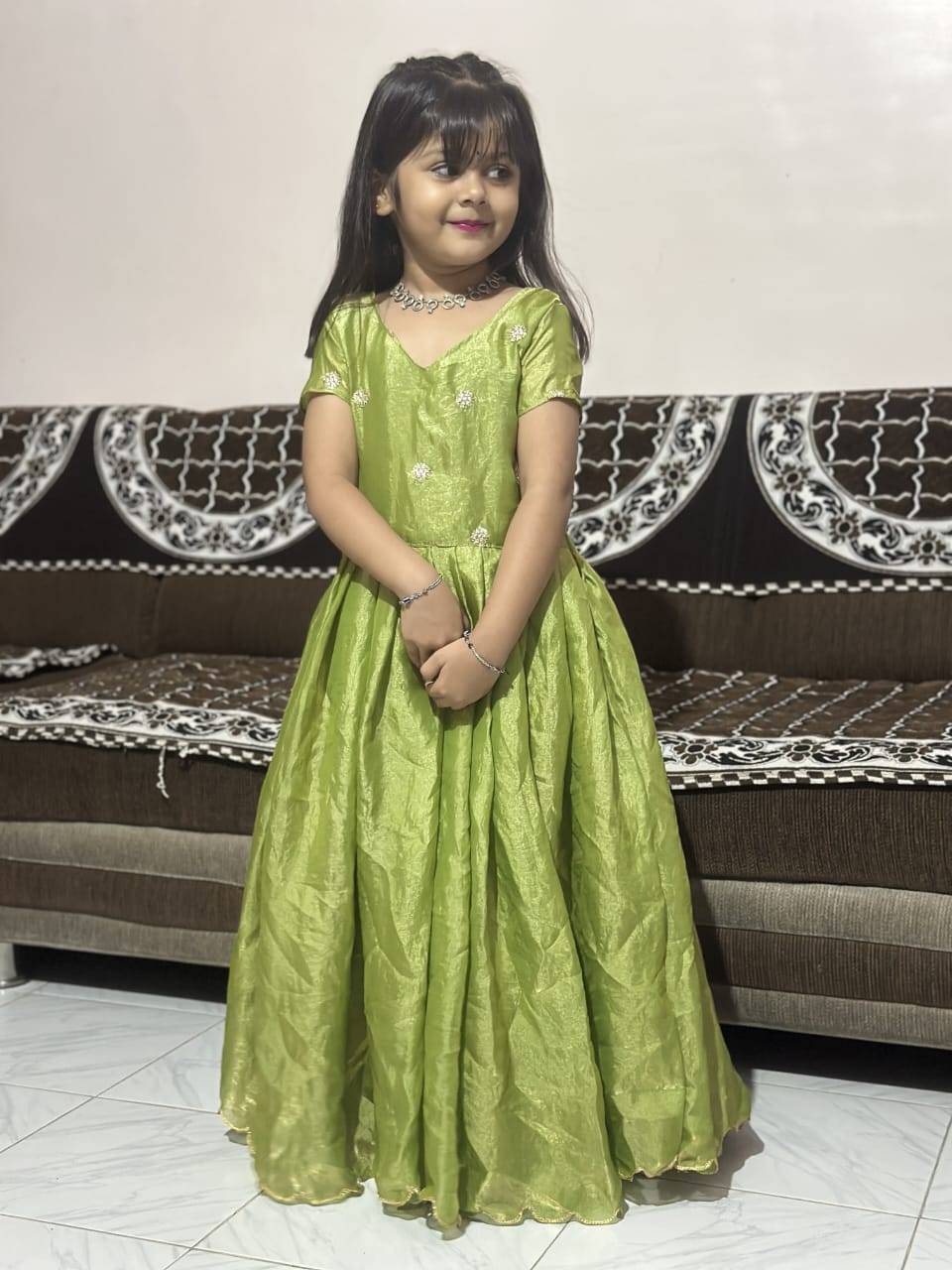 Pv-Kids Gown Vol-27 By Fashid Wholesale 01 To 04 Series Designer Beautiful Collection Occasional Wear & Party Wear Pure Spece Silk Gowns At Wholesale Price