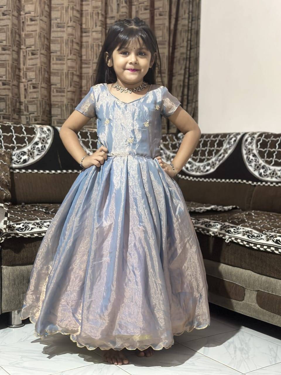 Pv-Kids Gown Vol-27 By Fashid Wholesale 01 To 04 Series Designer Beautiful Collection Occasional Wear & Party Wear Pure Spece Silk Gowns At Wholesale Price