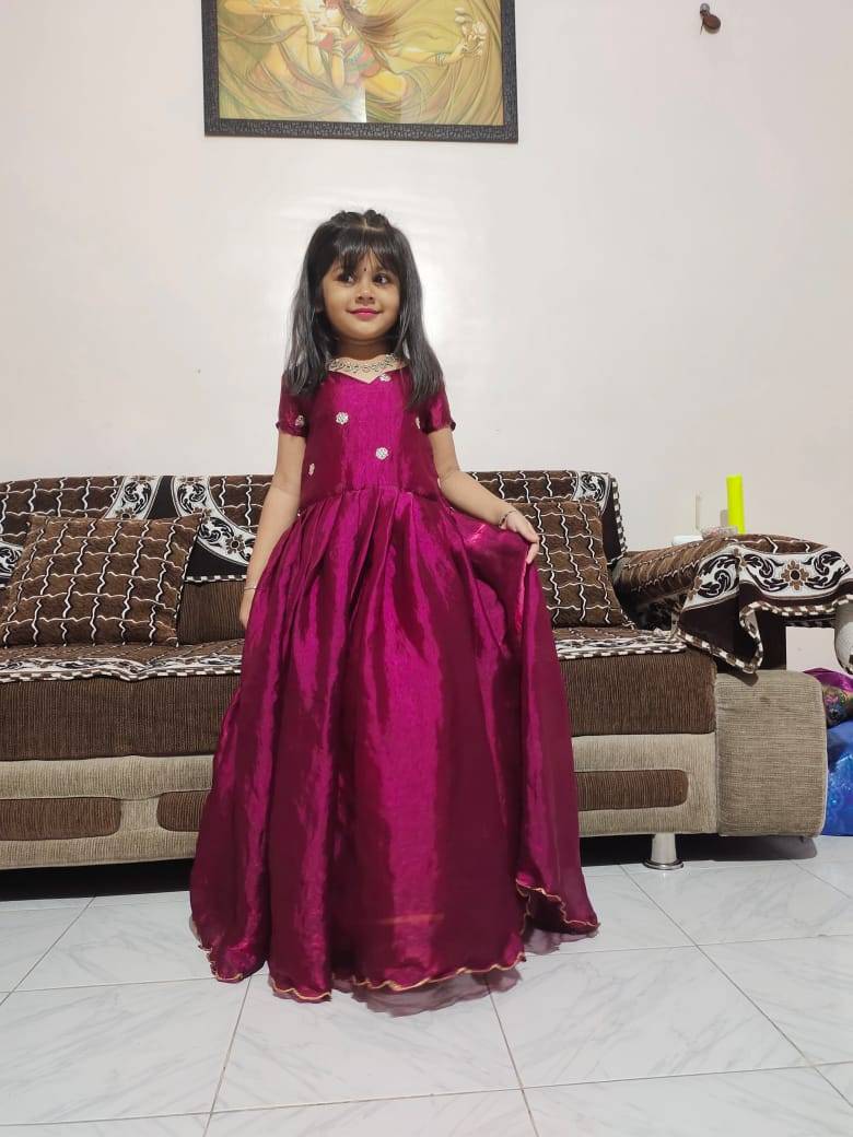 Pv-Kids Gown Vol-27 By Fashid Wholesale 01 To 04 Series Designer Beautiful Collection Occasional Wear & Party Wear Pure Spece Silk Gowns At Wholesale Price