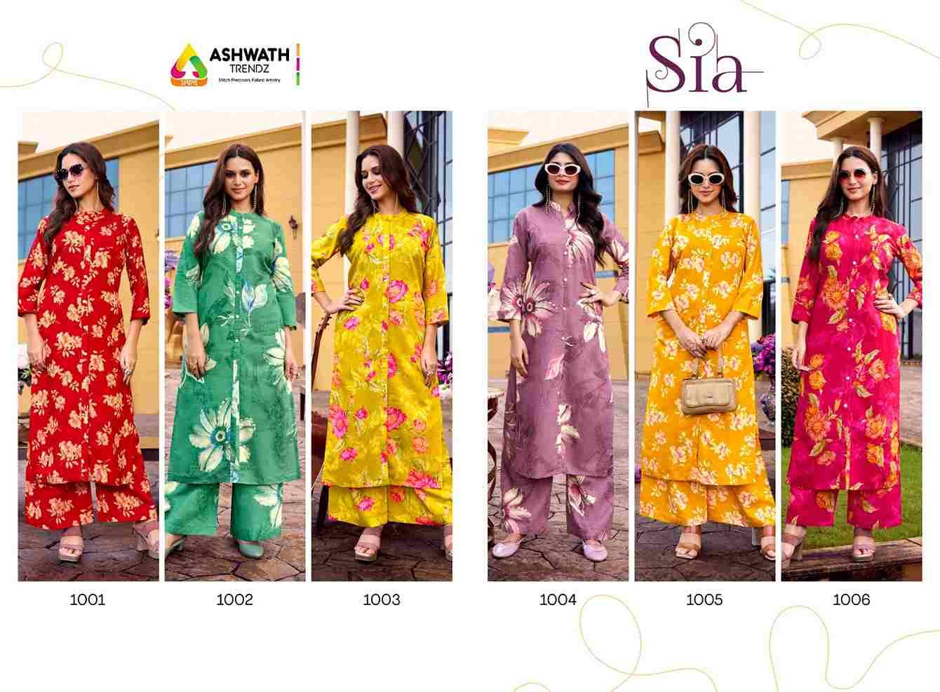 Sia By Ashwath Trendz 1001 To 1006 Series Designer Stylish Fancy Colorful Beautiful Party Wear & Ethnic Wear Collection Vatican Print Kurtis With Bottom At Wholesale Price