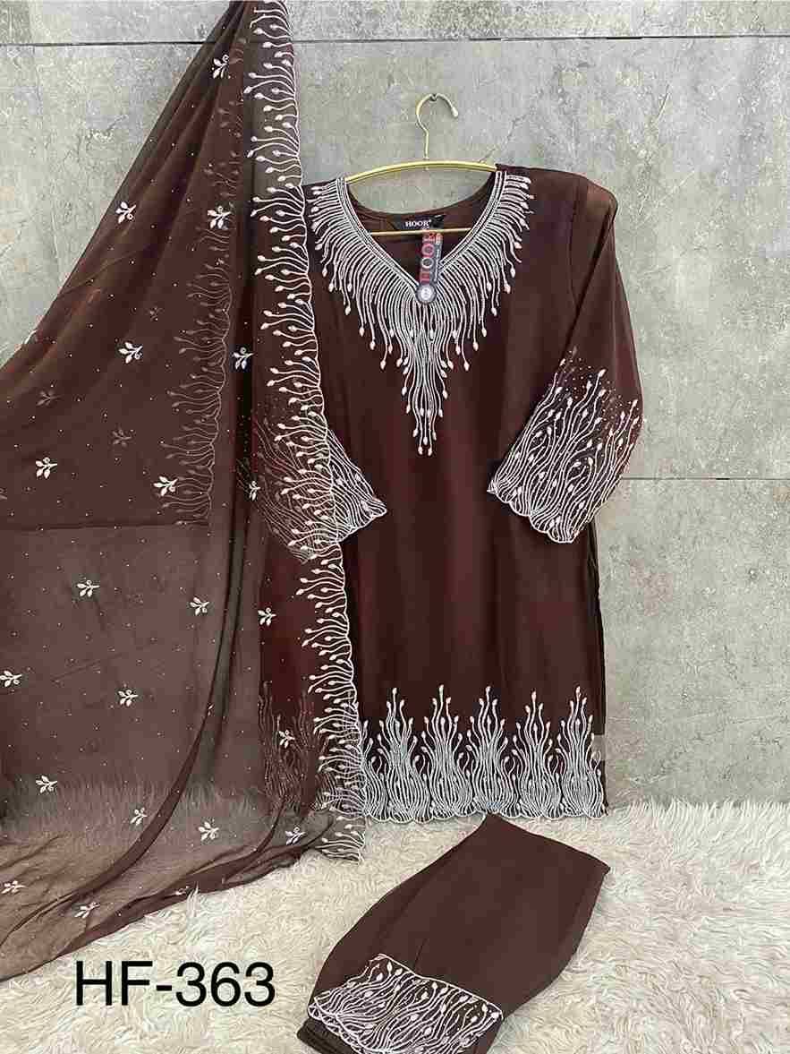 Hoor Tex Hit Design HF-363 Colours By Hoor Tex HF-363-A To HF-363-D Series Designer Festive Pakistani Suits Collection Beautiful Stylish Fancy Colorful Party Wear & Occasional Wear Heavy Georgette With Embroidered Dresses At Wholesale Price