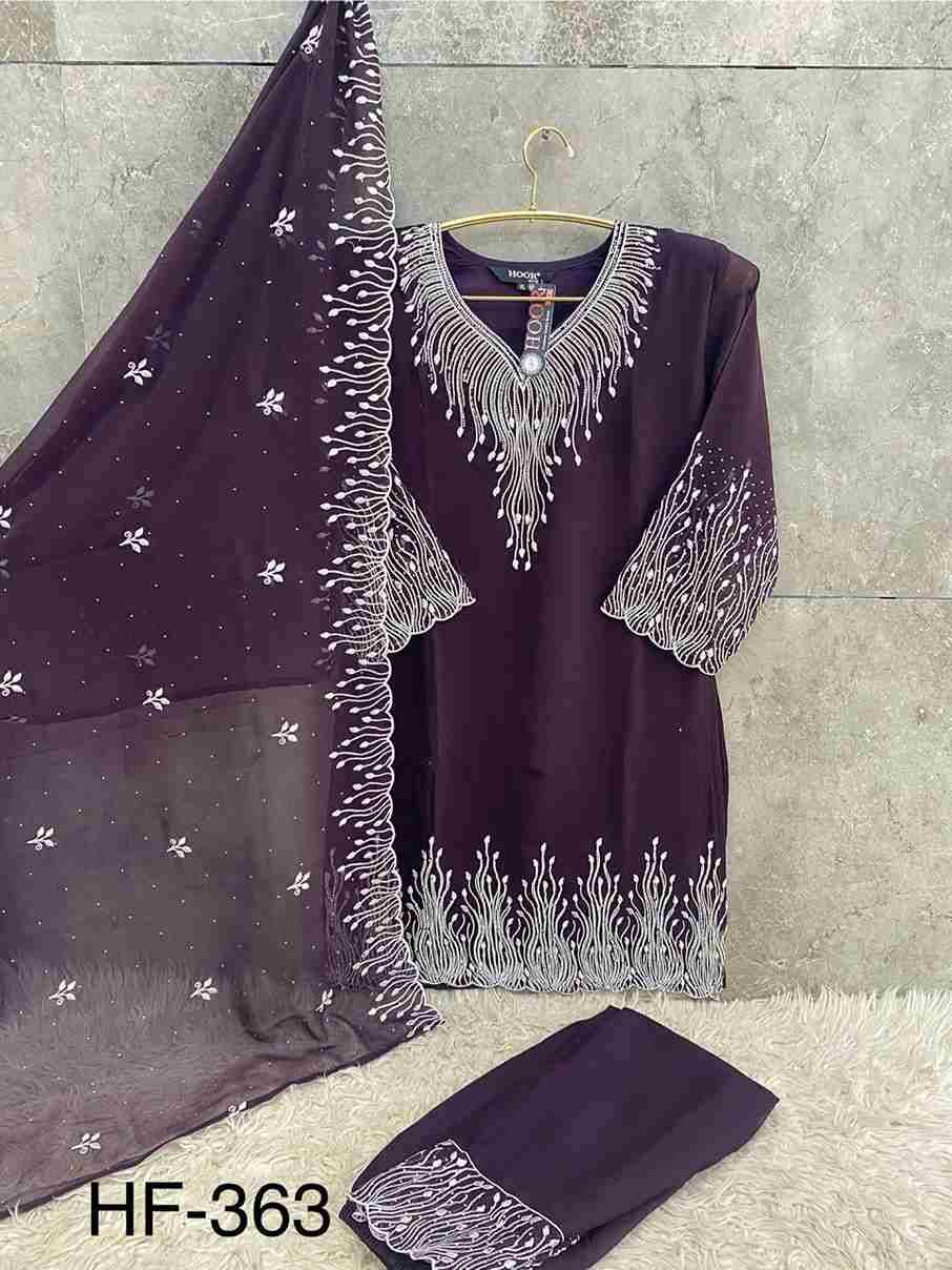 Hoor Tex Hit Design HF-363 Colours By Hoor Tex HF-363-A To HF-363-D Series Designer Festive Pakistani Suits Collection Beautiful Stylish Fancy Colorful Party Wear & Occasional Wear Heavy Georgette With Embroidered Dresses At Wholesale Price