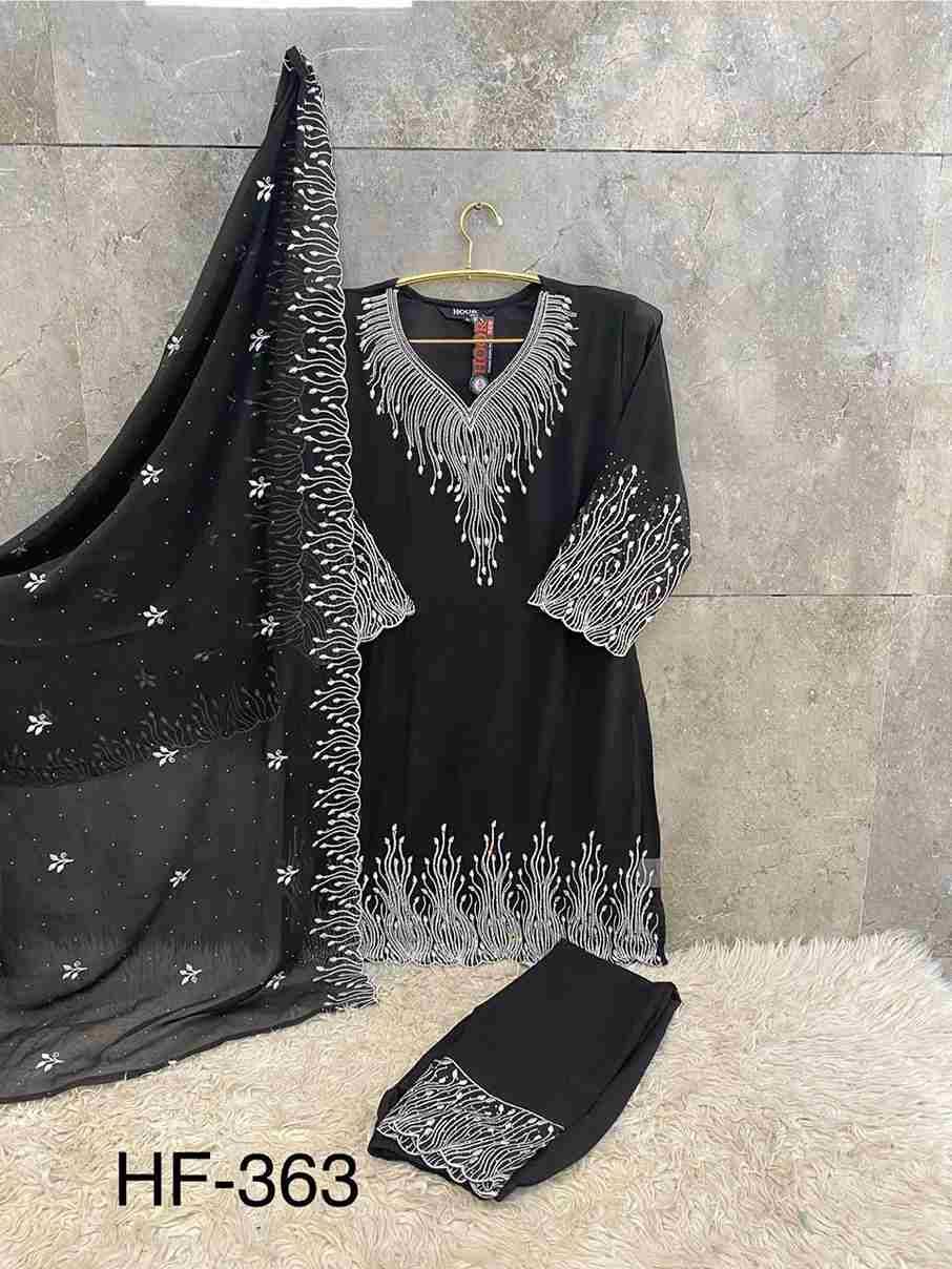 Hoor Tex Hit Design HF-363 Colours By Hoor Tex HF-363-A To HF-363-D Series Designer Festive Pakistani Suits Collection Beautiful Stylish Fancy Colorful Party Wear & Occasional Wear Heavy Georgette With Embroidered Dresses At Wholesale Price