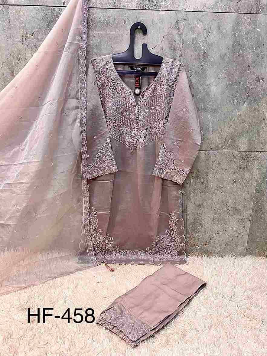 Hoor Tex Hit Design HF-458 Colours By Hoor Tex HF-458-A To HF-458-D Series Designer Festive Pakistani Suits Collection Beautiful Stylish Fancy Colorful Party Wear & Occasional Wear Heavy Viscose With Embroidered Dresses At Wholesale Price