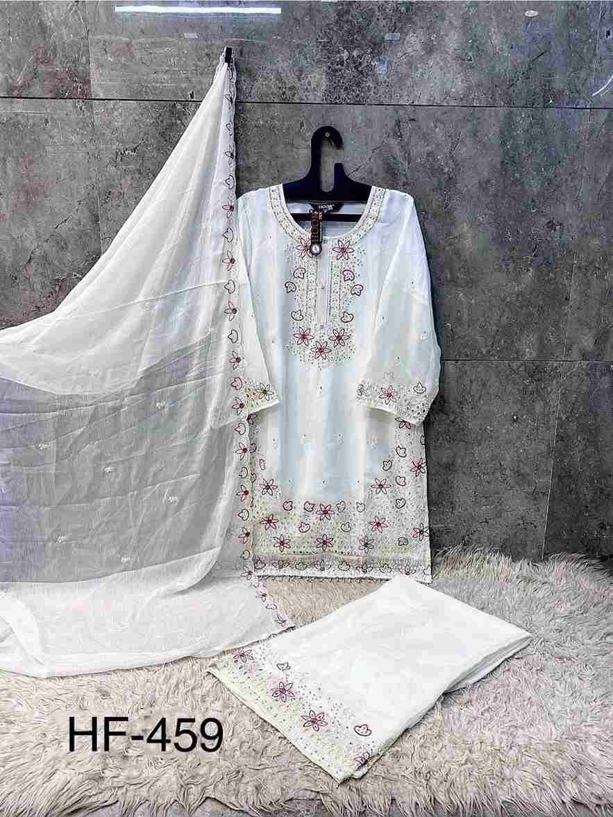 Hoor Tex Hit Design HF-459 Colours By Hoor Tex HF-459-A To HF-459-D Series Designer Festive Pakistani Suits Collection Beautiful Stylish Fancy Colorful Party Wear & Occasional Wear Heavy Chiffon With Embroidered Dresses At Wholesale Price