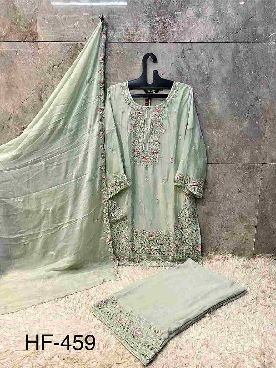 Hoor Tex Hit Design HF-459 Colours By Hoor Tex HF-459-A To HF-459-D Series Designer Festive Pakistani Suits Collection Beautiful Stylish Fancy Colorful Party Wear & Occasional Wear Heavy Chiffon With Embroidered Dresses At Wholesale Price