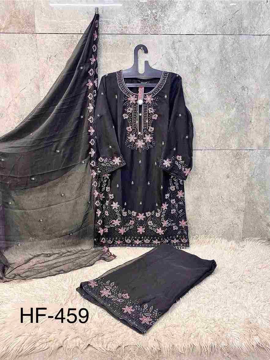 Hoor Tex Hit Design HF-459 Colours By Hoor Tex HF-459-A To HF-459-D Series Designer Festive Pakistani Suits Collection Beautiful Stylish Fancy Colorful Party Wear & Occasional Wear Heavy Chiffon With Embroidered Dresses At Wholesale Price