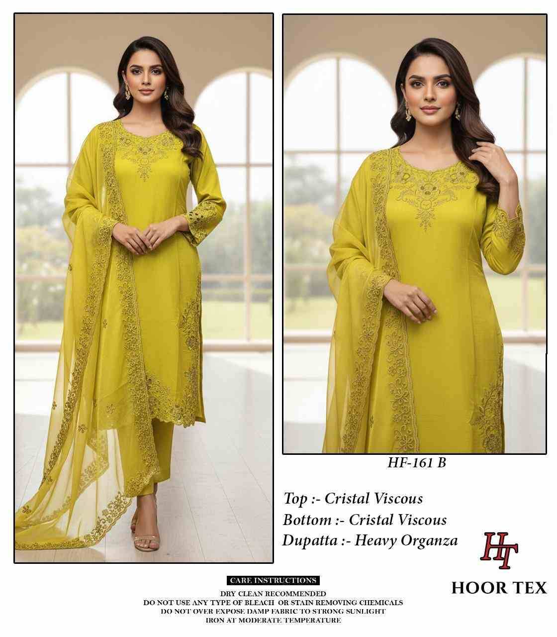 Hoor Tex Hit Design HF-161 Colours By Hoor Tex HF-161-A To HF-161-C Series Designer Festive Pakistani Suits Collection Beautiful Stylish Fancy Colorful Party Wear & Occasional Wear Heavy Viscose Embroidered Dresses At Wholesale Price