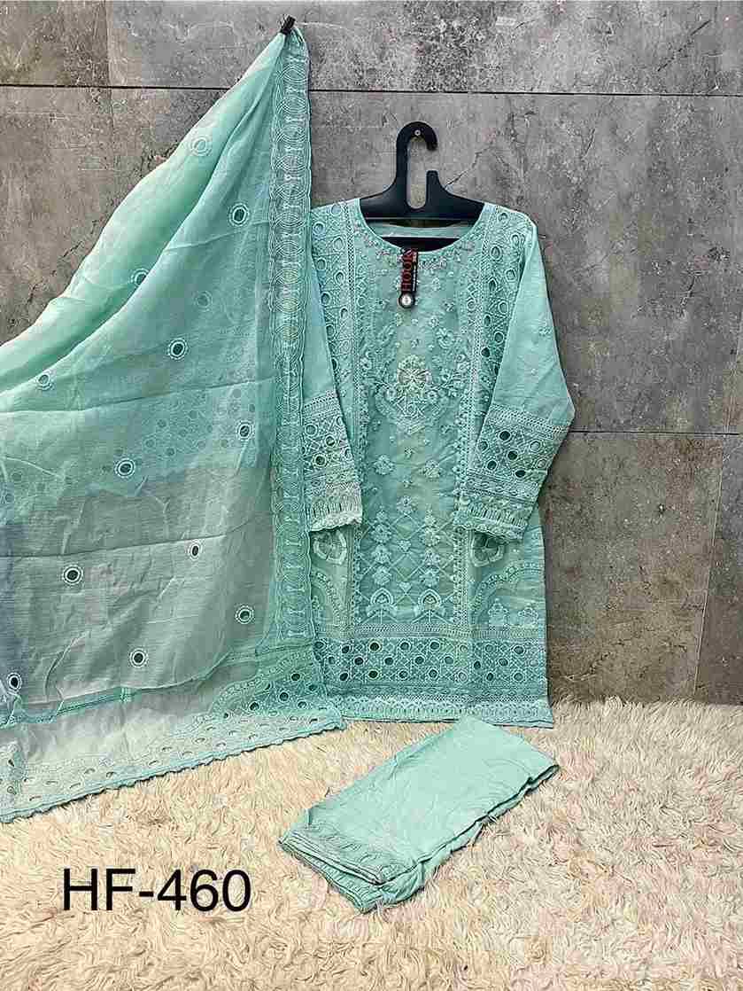 Hoor Tex Hit Design HF-460 Colours By Hoor Tex HF-460-A To HF-460-D Series Designer Festive Pakistani Suits Collection Beautiful Stylish Fancy Colorful Party Wear & Occasional Wear Heavy Organza With Embroidered Dresses At Wholesale Price