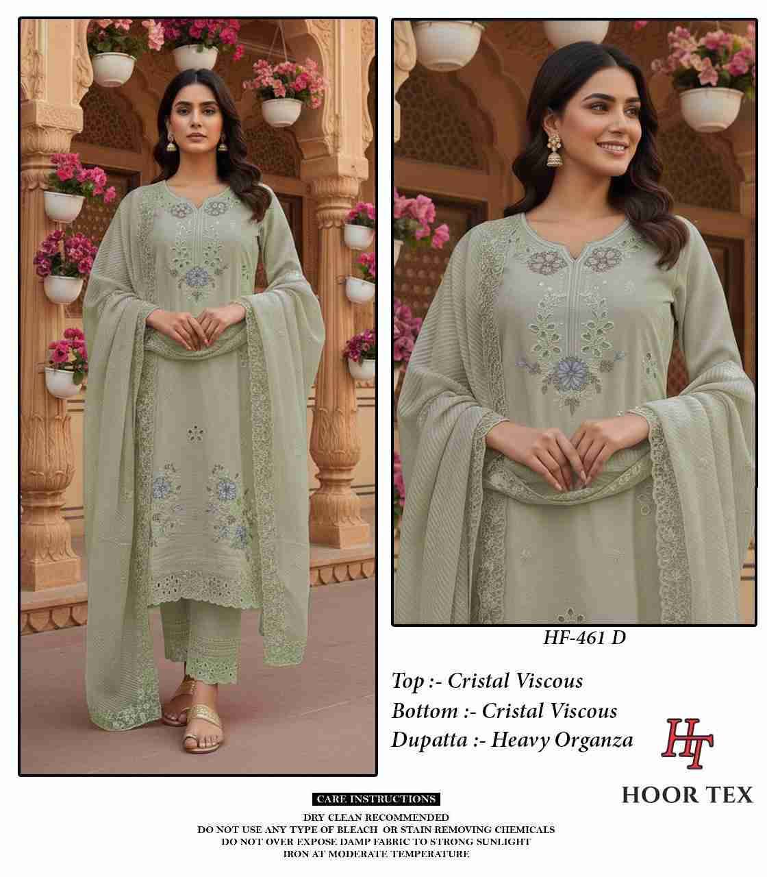 Hoor Tex Hit Design HF-461 Colours By Hoor Tex HF-461-A To HF-461-D Series Designer Festive Pakistani Suits Collection Beautiful Stylish Fancy Colorful Party Wear & Occasional Wear Heavy Viscose With Embroidered Dresses At Wholesale Price