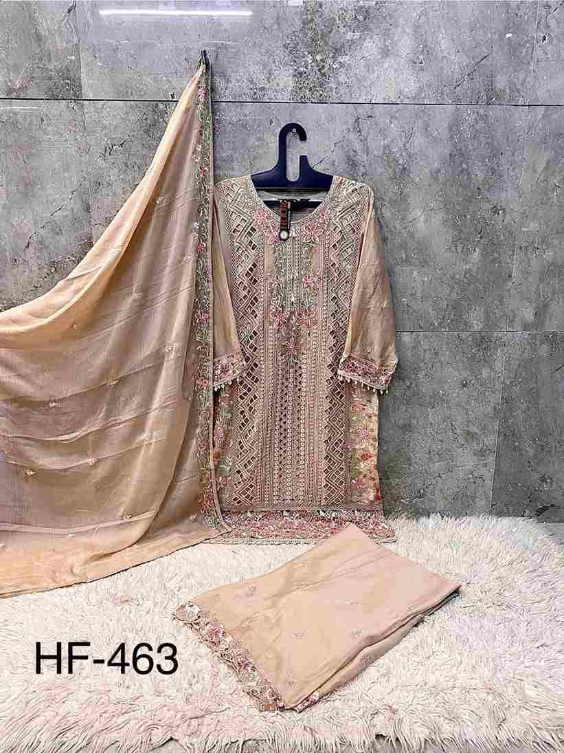 Hoor Tex Hit Design HF-463 Colours By Hoor Tex HF-463-A To HF-463-D Series Designer Festive Pakistani Suits Collection Beautiful Stylish Fancy Colorful Party Wear & Occasional Wear Heavy Chiffon With Embroidered Dresses At Wholesale Price