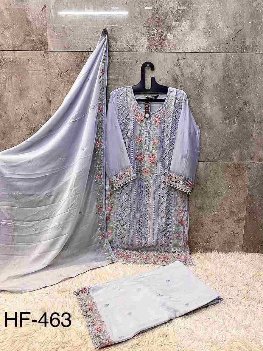 Hoor Tex Hit Design HF-463 Colours By Hoor Tex HF-463-A To HF-463-D Series Designer Festive Pakistani Suits Collection Beautiful Stylish Fancy Colorful Party Wear & Occasional Wear Heavy Chiffon With Embroidered Dresses At Wholesale Price