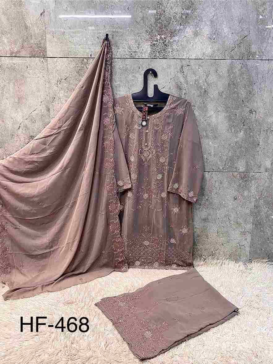 Hoor Tex Hit Design HF-468 Colours By Hoor Tex HF-468-A To HF-468-D Series Designer Festive Pakistani Suits Collection Beautiful Stylish Fancy Colorful Party Wear & Occasional Wear Heavy Georgette With Embroidered Dresses At Wholesale Price