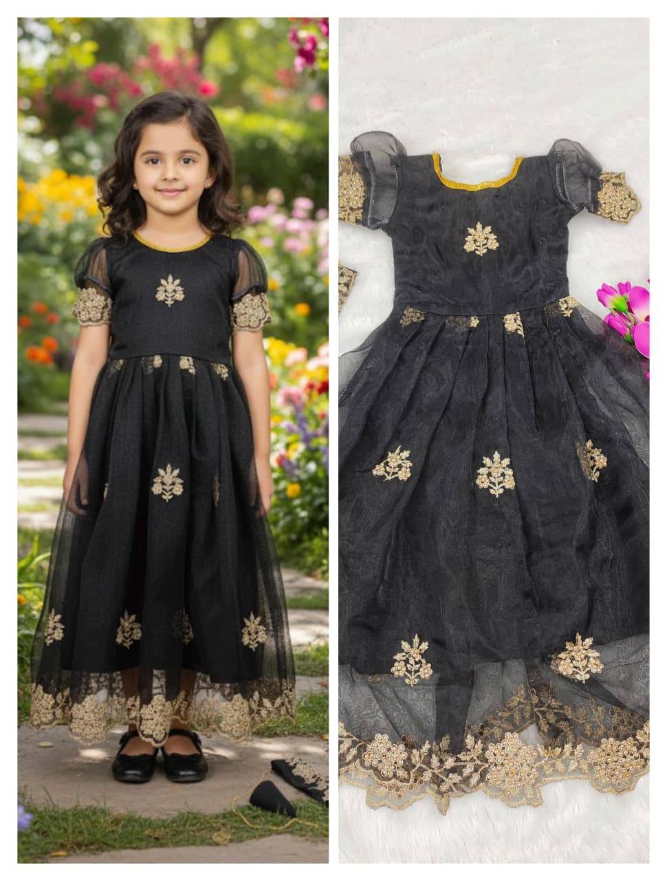 Pv-Kids Gown Vol-30 By Fashid Wholesale 01 To 06 Series Designer Beautiful Collection Occasional Wear & Party Wear Pure Organza Silk Gowns At Wholesale Price