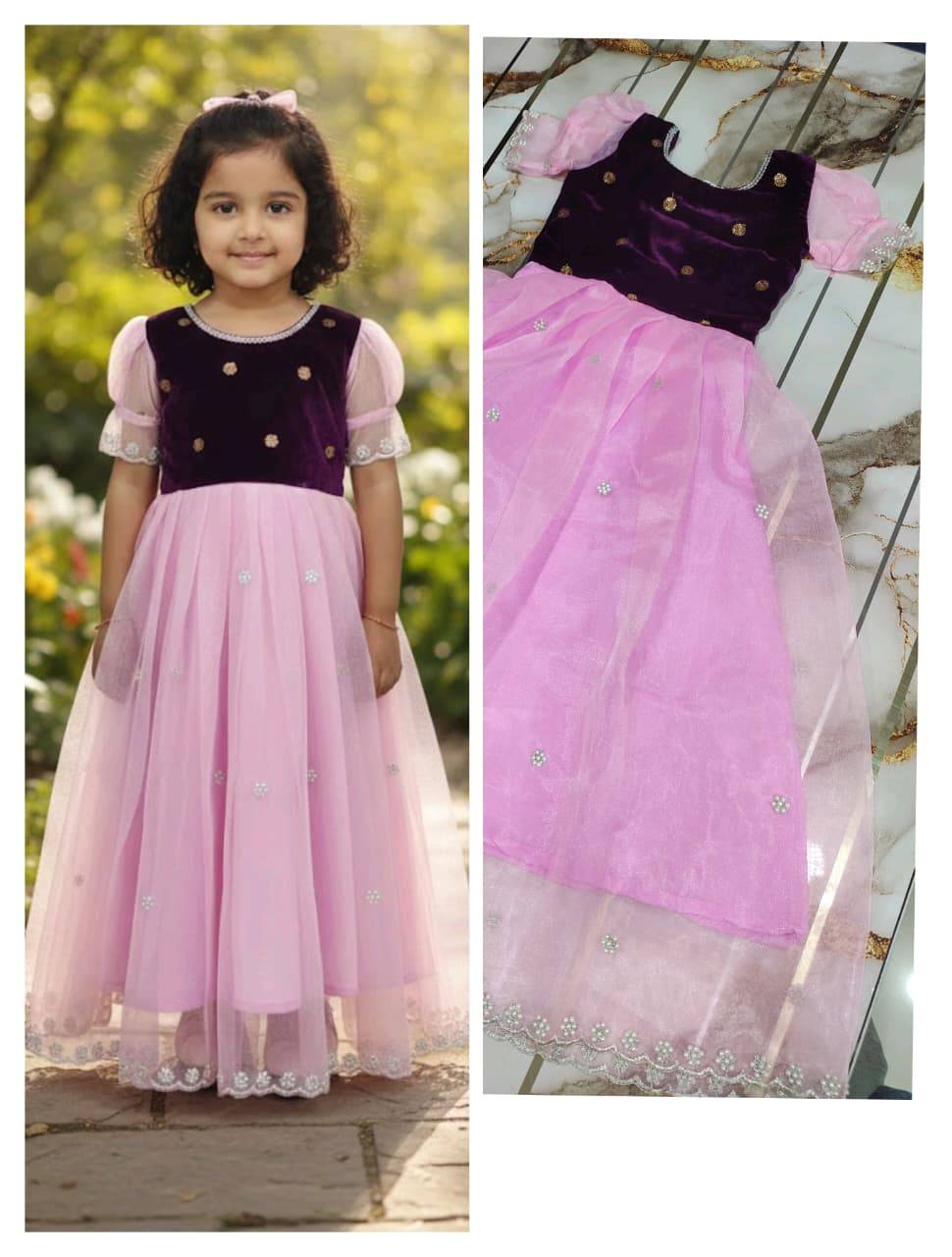 Pv-Kids Gown Vol-30 By Fashid Wholesale 01 To 06 Series Designer Beautiful Collection Occasional Wear & Party Wear Pure Organza Silk Gowns At Wholesale Price
