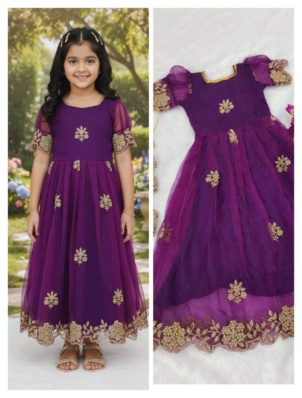 Pv-Kids Gown Vol-30 By Fashid Wholesale 01 To 06 Series Designer Beautiful Collection Occasional Wear & Party Wear Pure Organza Silk Gowns At Wholesale Price