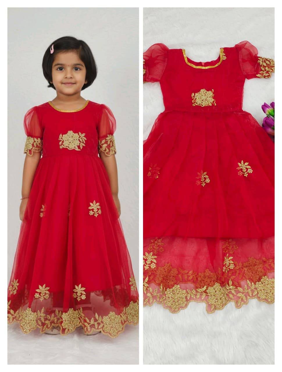 Pv-Kids Gown Vol-30 By Fashid Wholesale 01 To 06 Series Designer Beautiful Collection Occasional Wear & Party Wear Pure Organza Silk Gowns At Wholesale Price