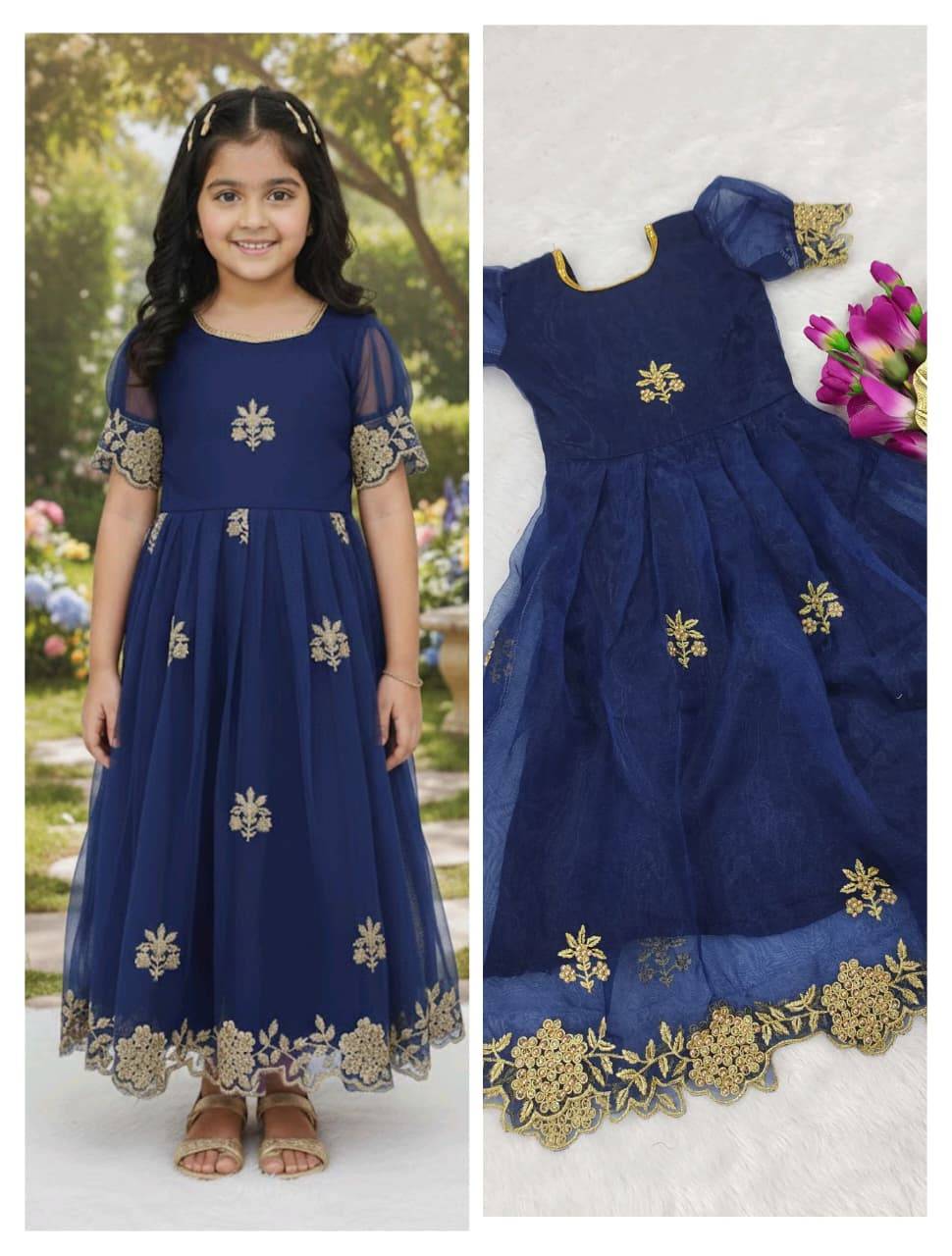 Pv-Kids Gown Vol-30 By Fashid Wholesale 01 To 06 Series Designer Beautiful Collection Occasional Wear & Party Wear Pure Organza Silk Gowns At Wholesale Price