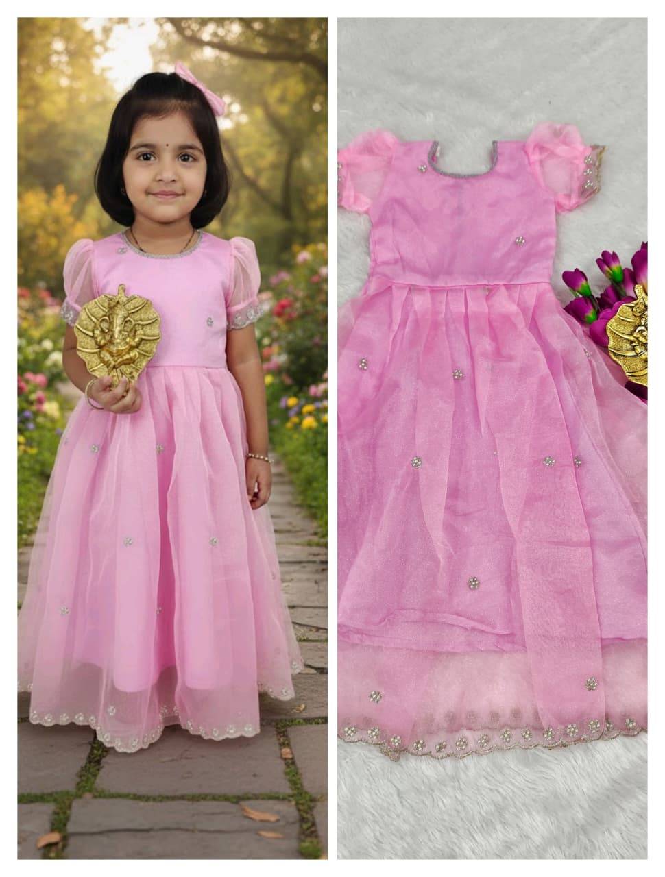 Pv-Kids Gown Vol-30 By Fashid Wholesale 01 To 06 Series Designer Beautiful Collection Occasional Wear & Party Wear Pure Organza Silk Gowns At Wholesale Price