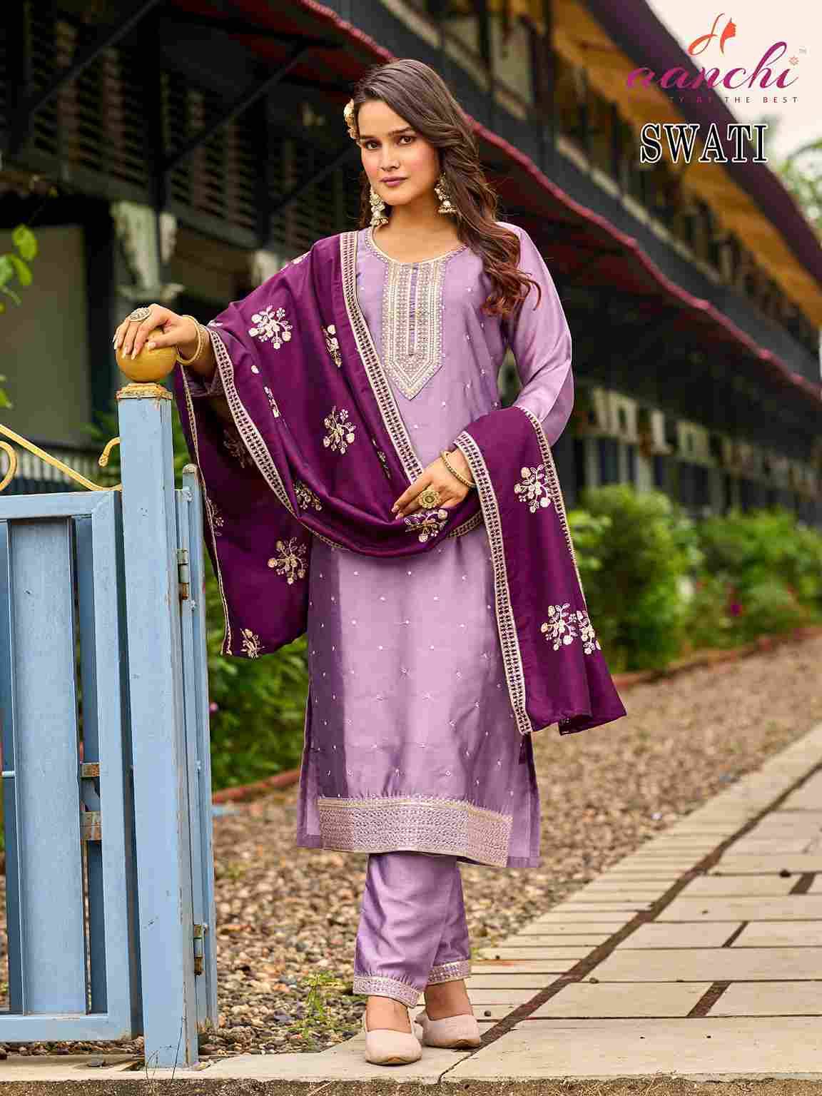 Swati By Aanchi 01 To 04 Series Beautiful Stylish Festive Suits Fancy Colorful Casual Wear & Ethnic Wear & Ready To Wear Silk Dresses At Wholesale Price