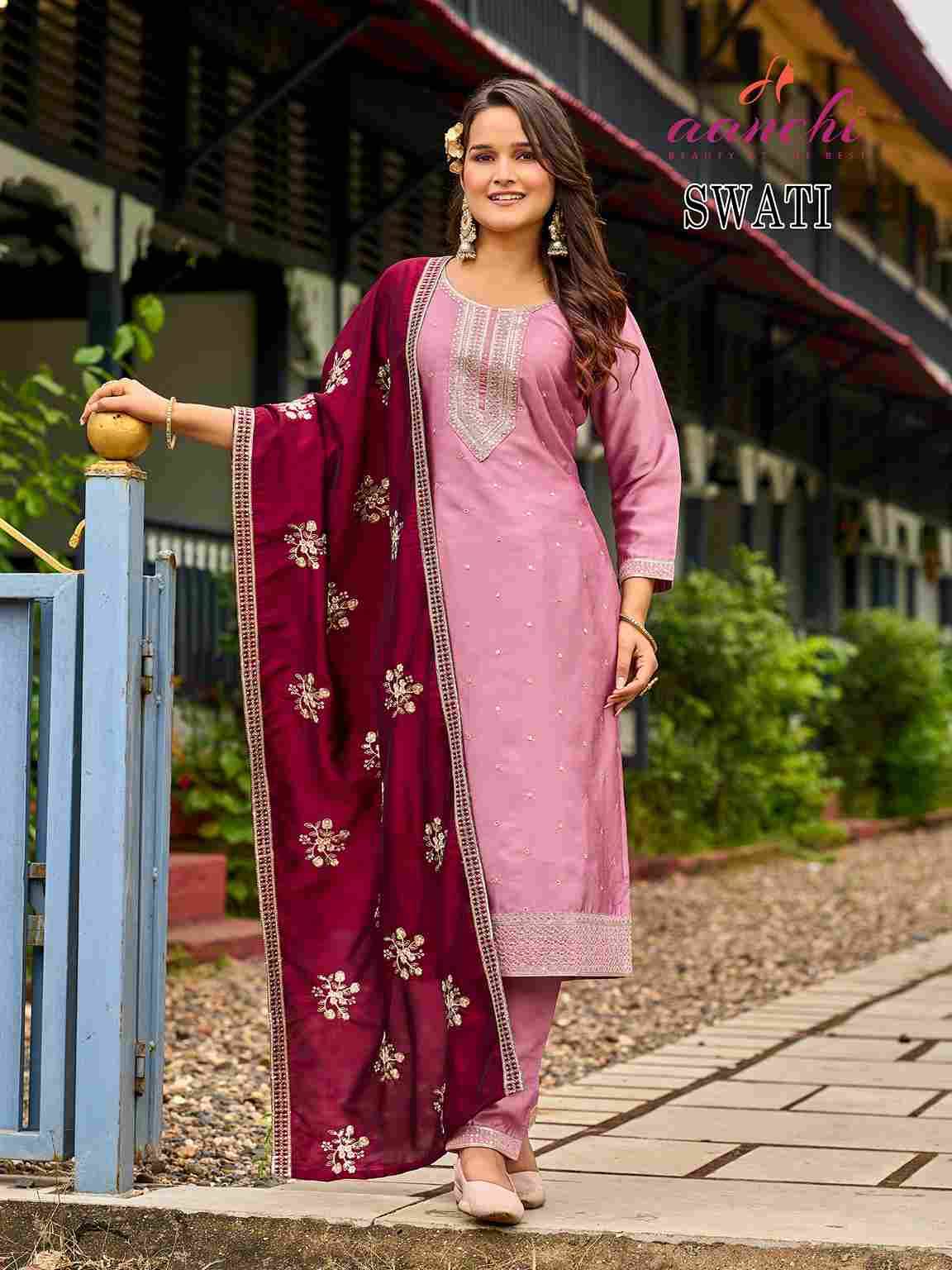Swati By Aanchi 01 To 04 Series Beautiful Stylish Festive Suits Fancy Colorful Casual Wear & Ethnic Wear & Ready To Wear Silk Dresses At Wholesale Price