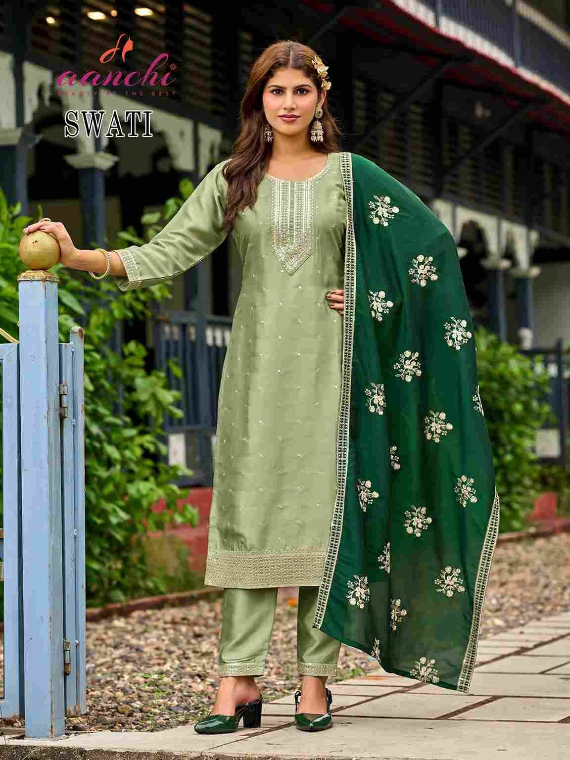 Swati By Aanchi 01 To 04 Series Beautiful Stylish Festive Suits Fancy Colorful Casual Wear & Ethnic Wear & Ready To Wear Silk Dresses At Wholesale Price