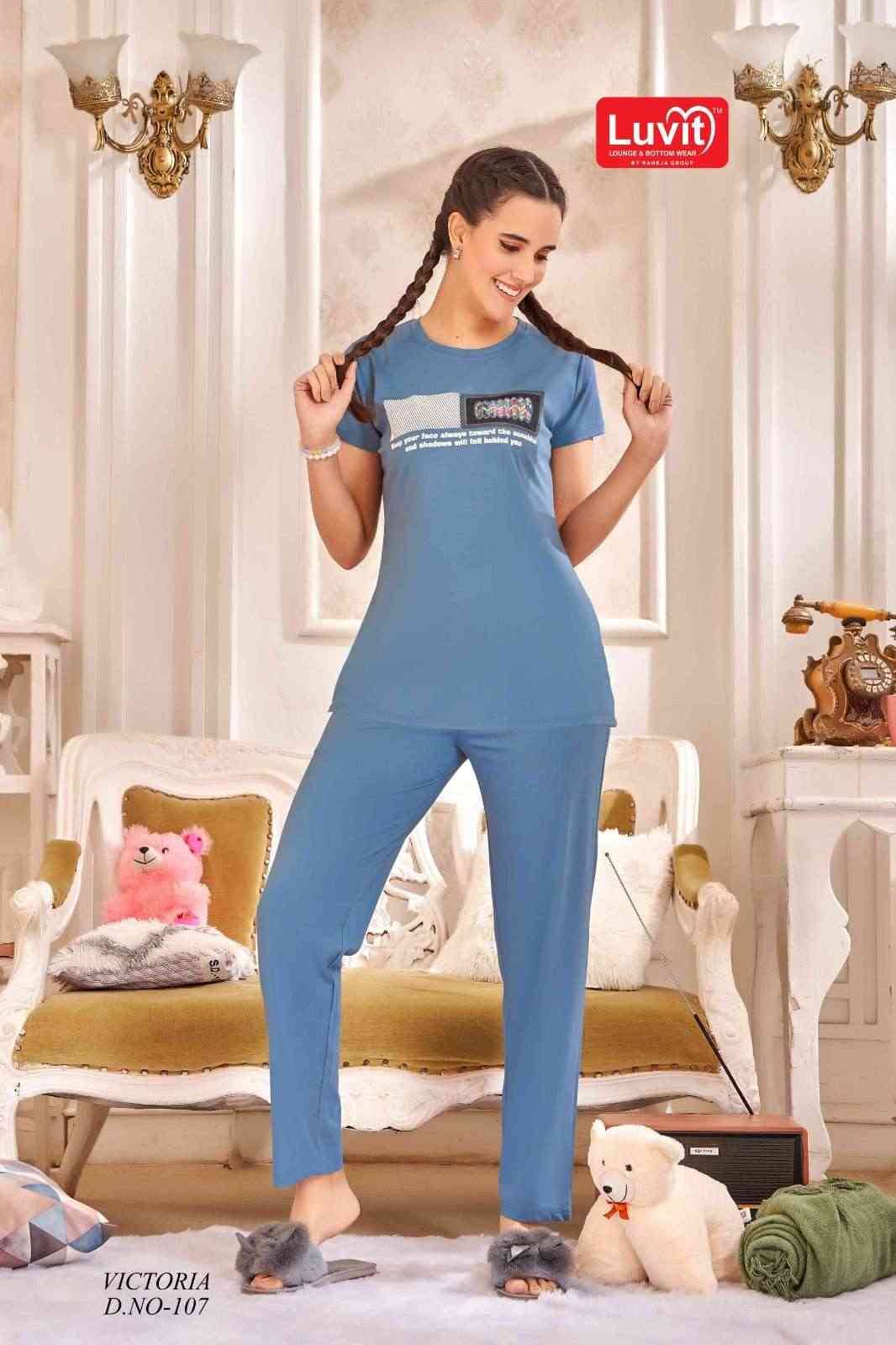 Victoria By Luvit 101 To 108 Series Designer Stylish Fancy Colorful Beautiful Party Wear & Ethnic Wear Collection Tencel Night Suits At Wholesale Price