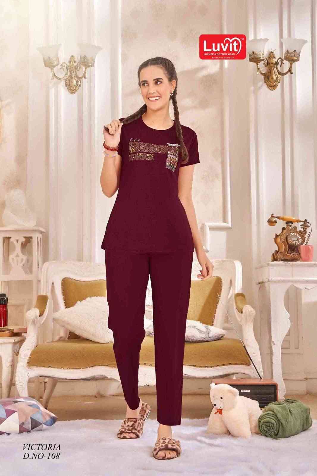 Victoria By Luvit 101 To 108 Series Designer Stylish Fancy Colorful Beautiful Party Wear & Ethnic Wear Collection Tencel Night Suits At Wholesale Price