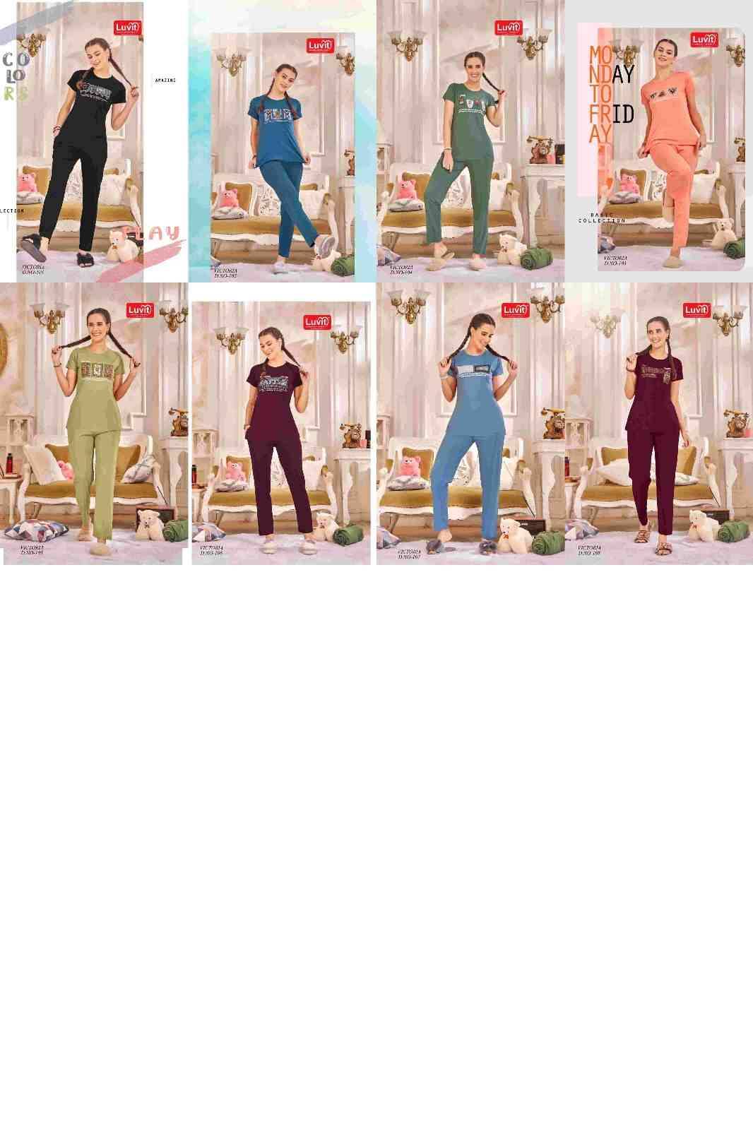 Victoria By Luvit 101 To 108 Series Designer Stylish Fancy Colorful Beautiful Party Wear & Ethnic Wear Collection Tencel Night Suits At Wholesale Price