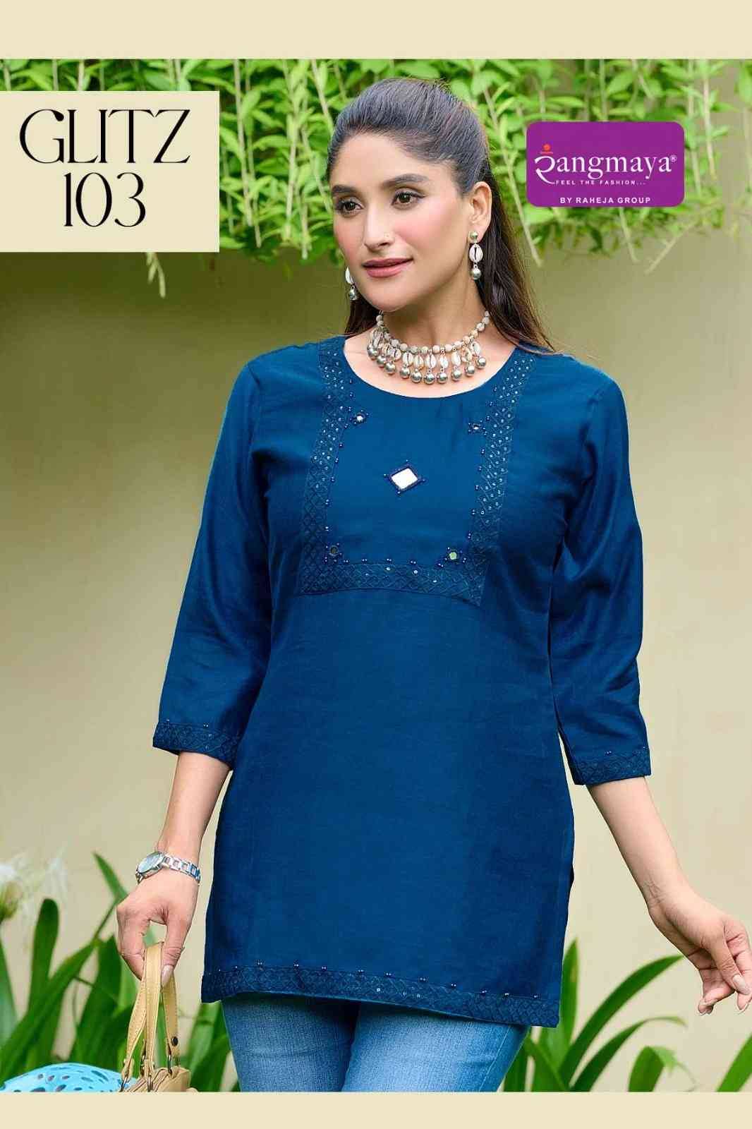 Glitz By Rangmaya 101 To 108 Series Designer Stylish Fancy Colorful Beautiful Party Wear & Ethnic Wear Collection Heavy Vertican Tops At Wholesale Price