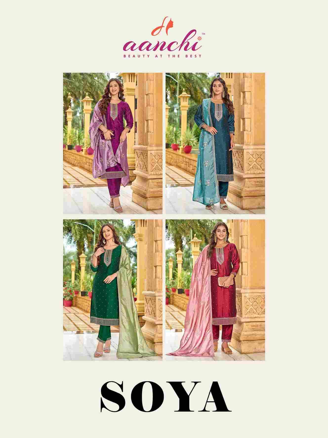 Soya By Aanchi 01 To 04 Series Beautiful Stylish Festive Suits Fancy Colorful Casual Wear & Ethnic Wear & Ready To Wear Silk Dresses At Wholesale Price