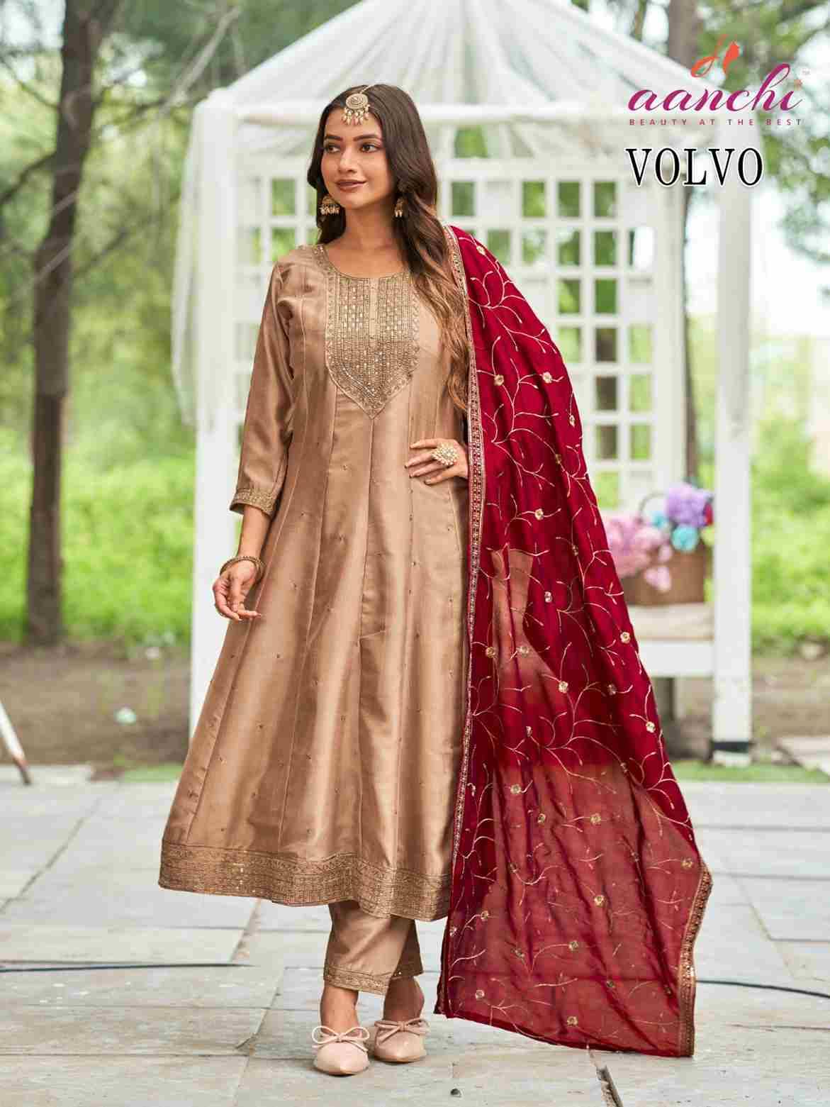 Volvo By Aanchi 01 To 04 Series Beautiful Stylish Anarkali Suits Fancy Colorful Casual Wear & Ethnic Wear & Ready To Wear Vichitra Silk Dresses At Wholesale Price