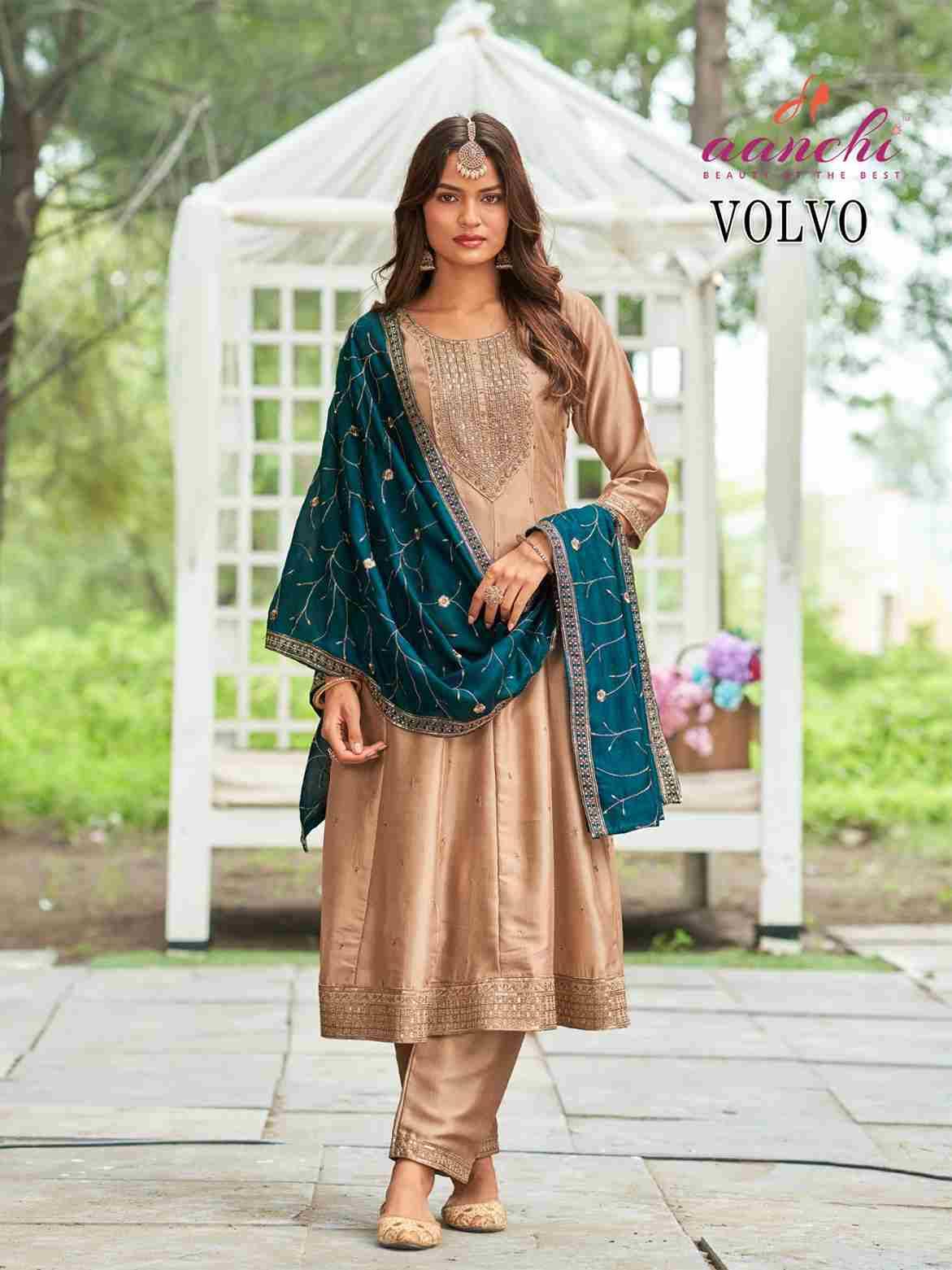 Volvo By Aanchi 01 To 04 Series Beautiful Stylish Anarkali Suits Fancy Colorful Casual Wear & Ethnic Wear & Ready To Wear Vichitra Silk Dresses At Wholesale Price