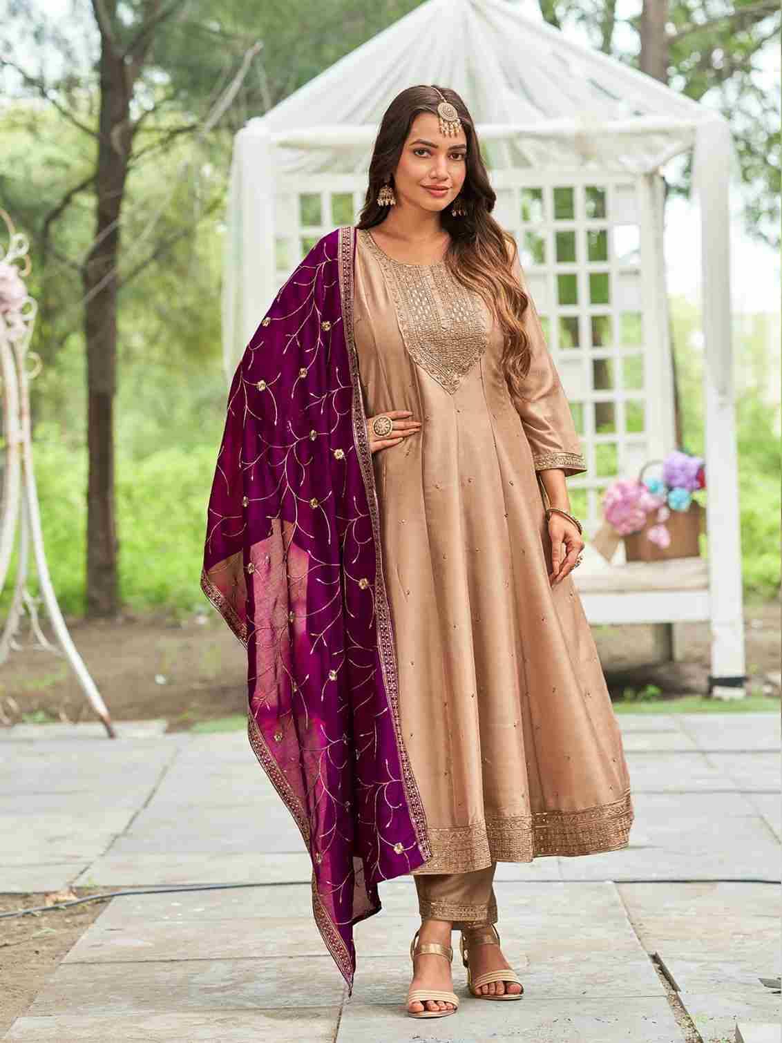 Volvo By Aanchi 01 To 04 Series Beautiful Stylish Anarkali Suits Fancy Colorful Casual Wear & Ethnic Wear & Ready To Wear Vichitra Silk Dresses At Wholesale Price