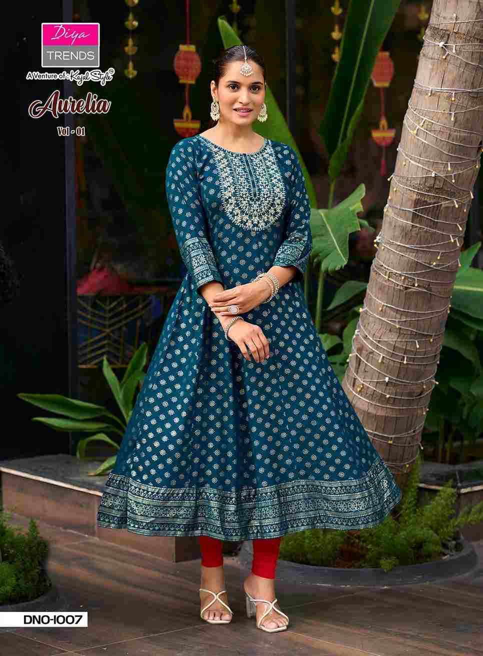 Aurelia Vol-1 By Diya Trends 1001 To 1010 Series Designer Stylish Fancy Colorful Beautiful Party Wear & Ethnic Wear Collection Rayon Gown At Wholesale Price