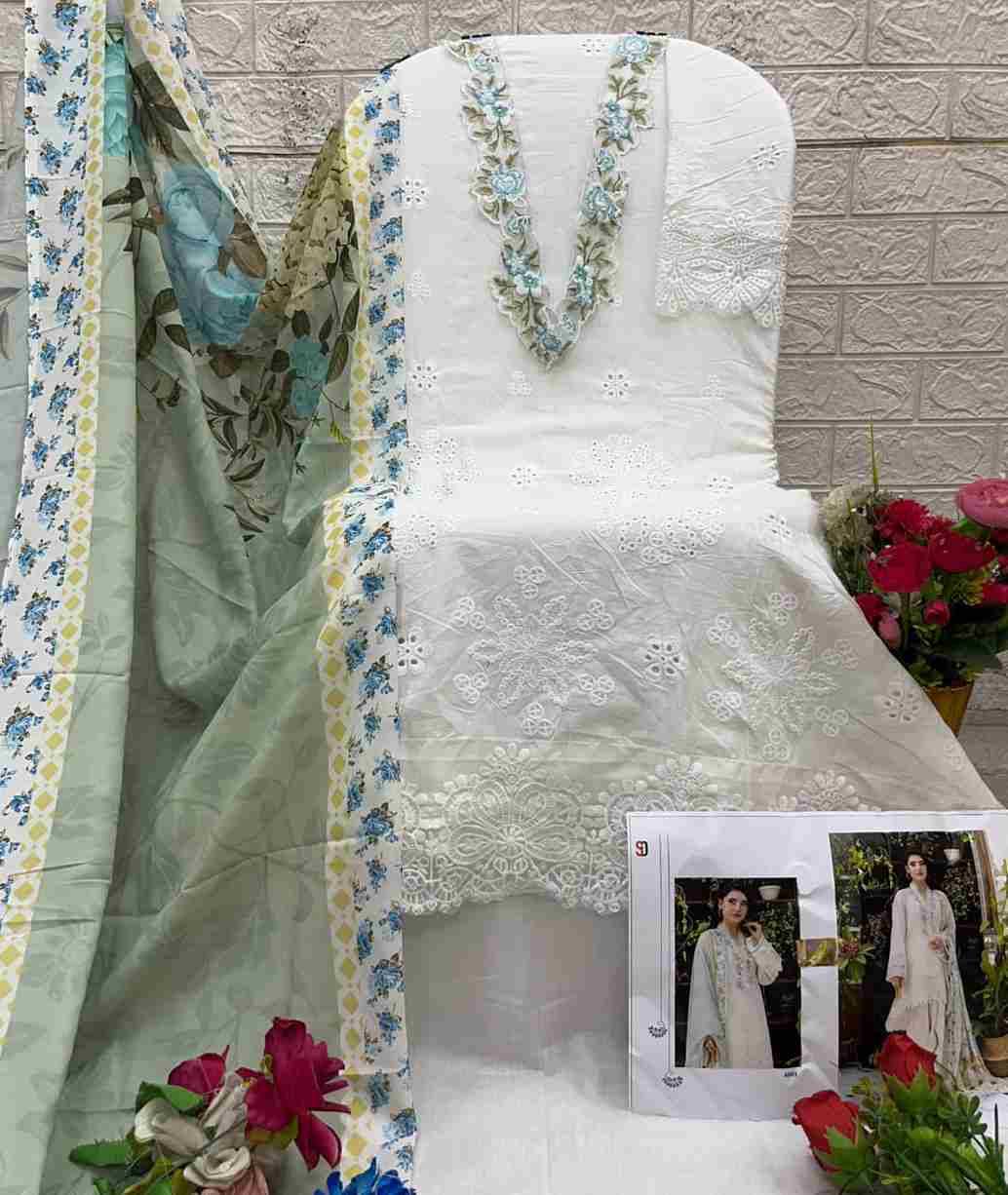 Elaf Vol-4 By Shraddha Designer 4001 To 4004 Series Designer Pakistani Suits Beautiful Stylish Fancy Colorful Party Wear & Occasional Wear Pure Cotton Print Embroidered Dresses At Wholesale Price