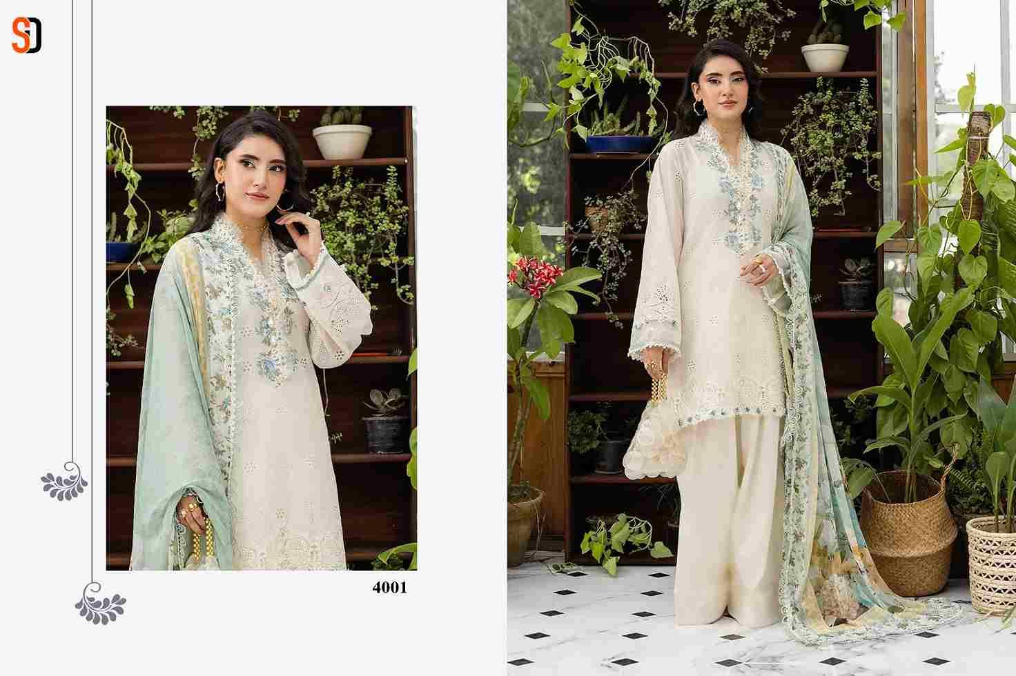 Elaf Vol-4 By Shraddha Designer 4001 To 4004 Series Designer Pakistani Suits Beautiful Stylish Fancy Colorful Party Wear & Occasional Wear Pure Cotton Print Embroidered Dresses At Wholesale Price