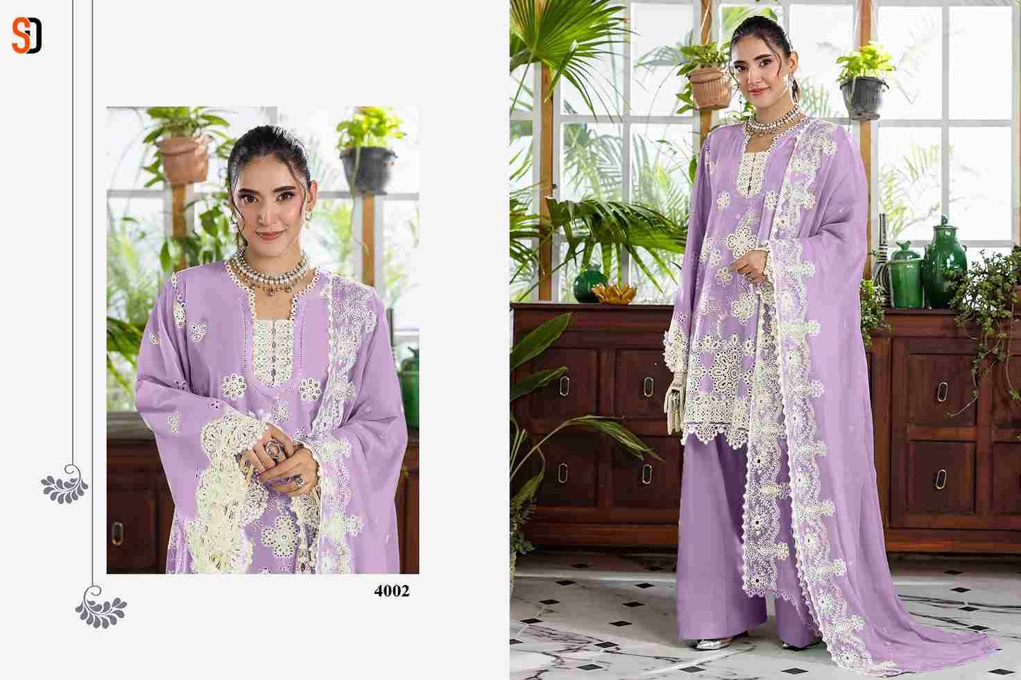 Elaf Vol-4 By Shraddha Designer 4001 To 4004 Series Designer Pakistani Suits Beautiful Stylish Fancy Colorful Party Wear & Occasional Wear Pure Cotton Print Embroidered Dresses At Wholesale Price