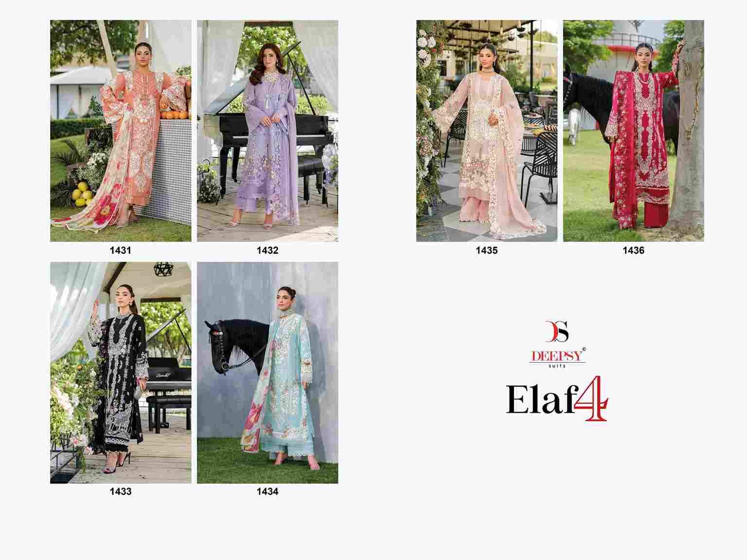 Elaf Vol-4 By Deepsy Suits 1431 To 1436 Series Designer Pakistani Suits Beautiful Stylish Fancy Colorful Party Wear & Occasional Wear Pure Cotton Dresses At Wholesale Price
