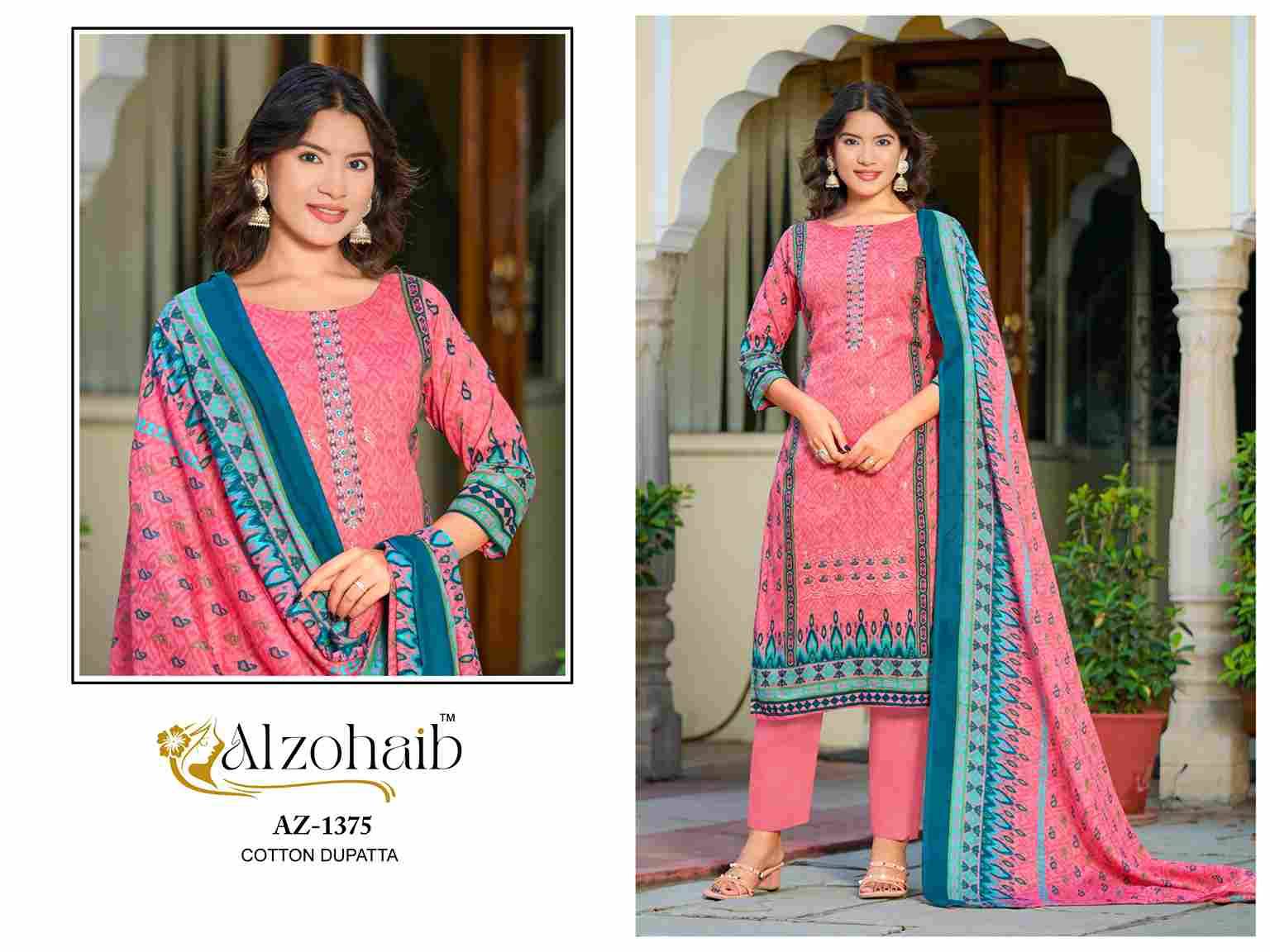 Farha By Alzohaib 1374 To 1377 Series Beautiful Pakistani Suits Stylish Fancy Colorful Party Wear & Occasional Wear Pure Cotton Print Dresses At Wholesale Price
