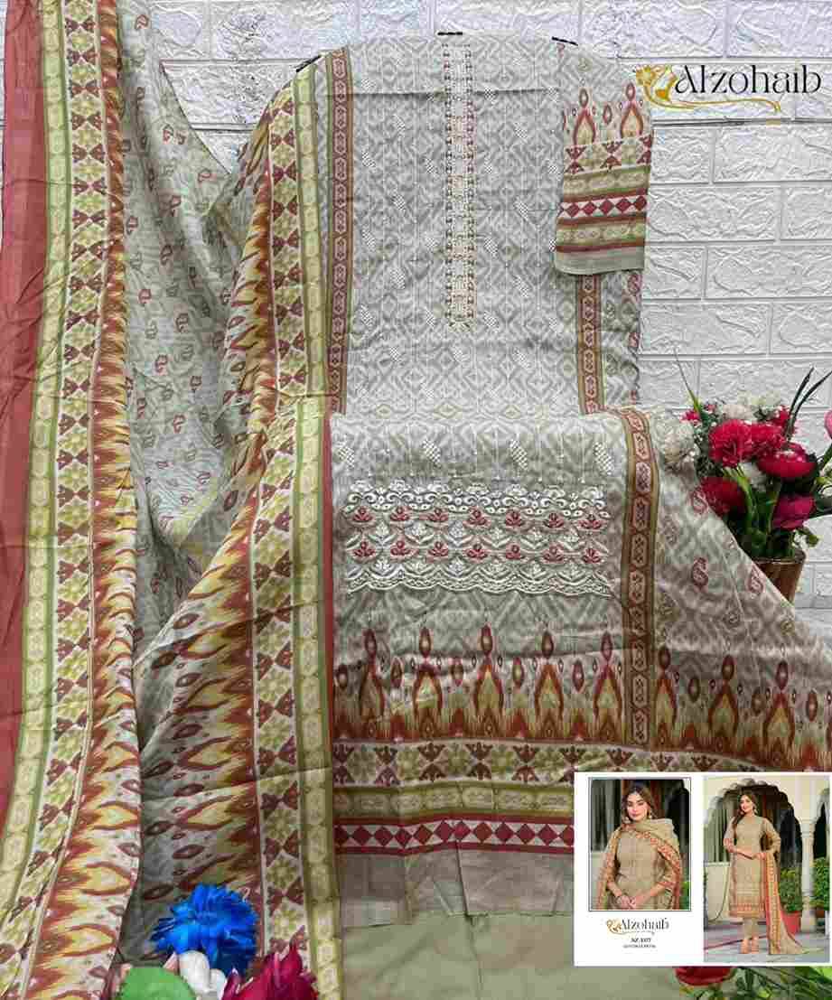 Farha By Alzohaib 1374 To 1377 Series Beautiful Pakistani Suits Stylish Fancy Colorful Party Wear & Occasional Wear Pure Cotton Print Dresses At Wholesale Price