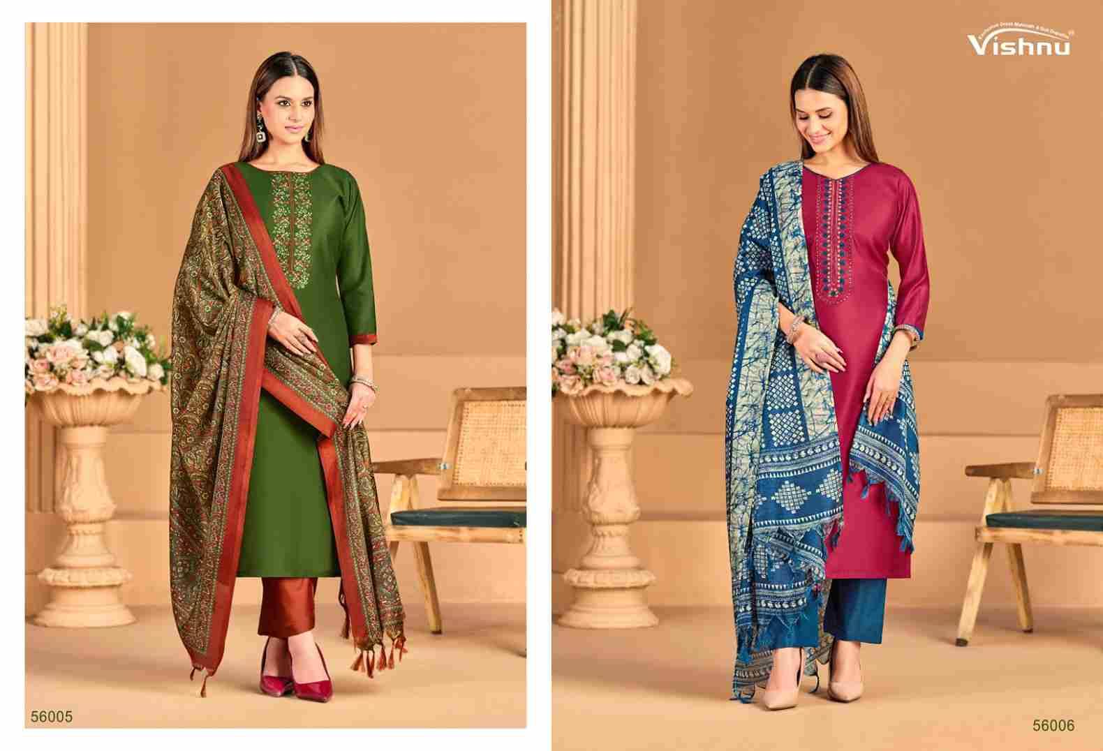 Evanka Vol-14 By Vishnu 56001 To 56012 Series Beautiful Stylish Festive Suits Fancy Colorful Casual Wear & Ethnic Wear & Ready To Wear Roman Silk Print Dresses At Wholesale Price
