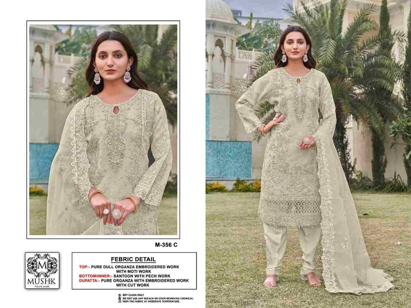 Mushk Hit Design 356 Colours By Mushk 356-A To 356-B Series Beautiful Winter Collection Pakistani Suits Stylish Fancy Colorful Casual Wear & Ethnic Wear Pure Organza Dresses At Wholesale Price