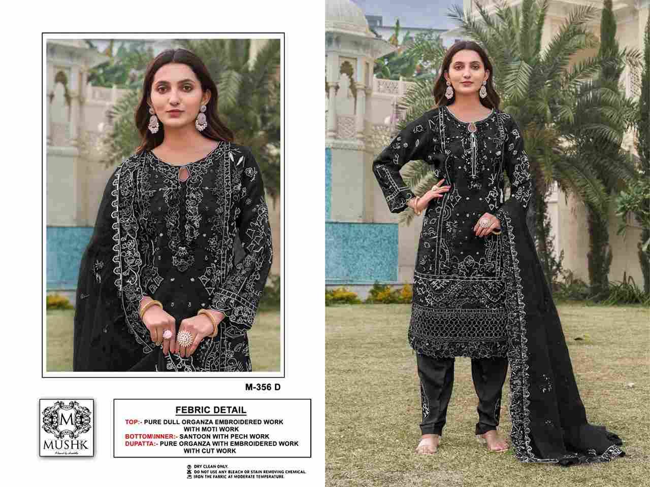 Mushk Hit Design 356 Colours By Mushk 356-A To 356-B Series Beautiful Winter Collection Pakistani Suits Stylish Fancy Colorful Casual Wear & Ethnic Wear Pure Organza Dresses At Wholesale Price