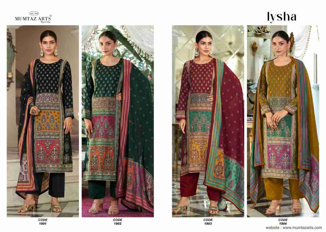 Lysha By Mumtaz Arts 1901 To 1904 Series Beautiful Festive Suits Stylish Fancy Colorful Casual Wear & Ethnic Wear Pure Muslin Print Dresses At Wholesale Price