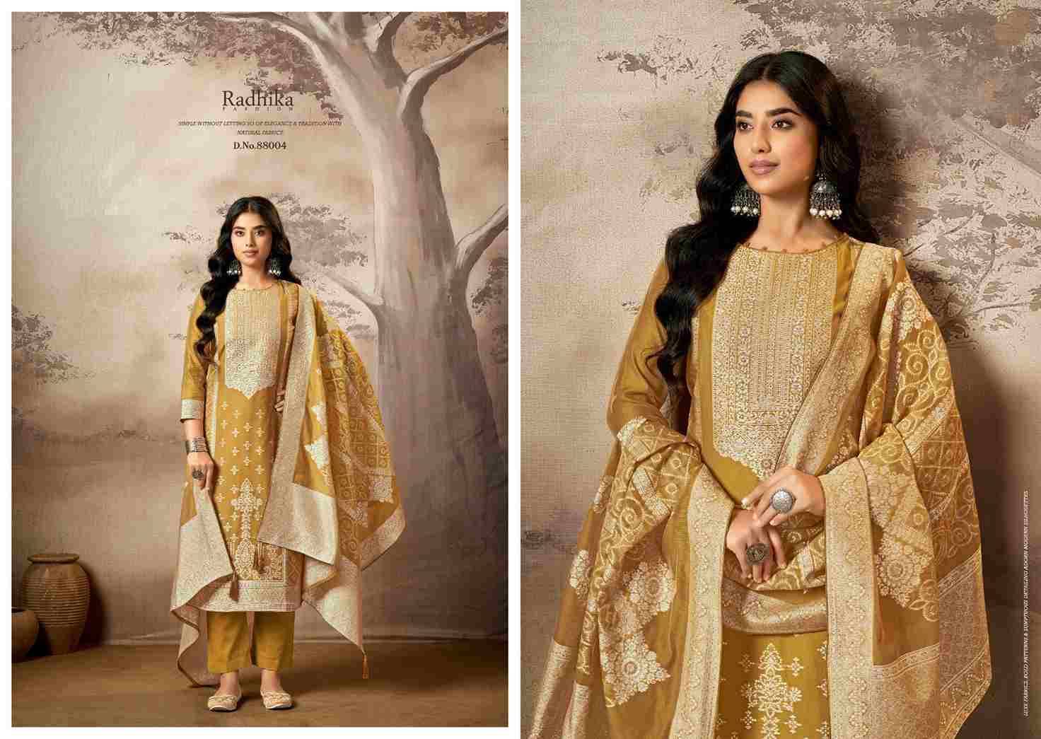 Banarashi Adha Vol-8 By Azara 88001 To 88006 Series Beautiful Stylish Festive Suits Fancy Colorful Casual Wear & Ethnic Wear & Ready To Wear Jacquard Cotton Print Dresses At Wholesale Price