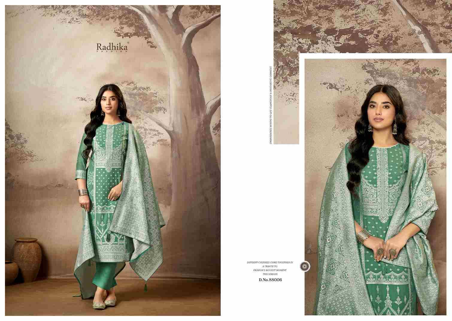 Banarashi Adha Vol-8 By Azara 88001 To 88006 Series Beautiful Stylish Festive Suits Fancy Colorful Casual Wear & Ethnic Wear & Ready To Wear Jacquard Cotton Print Dresses At Wholesale Price