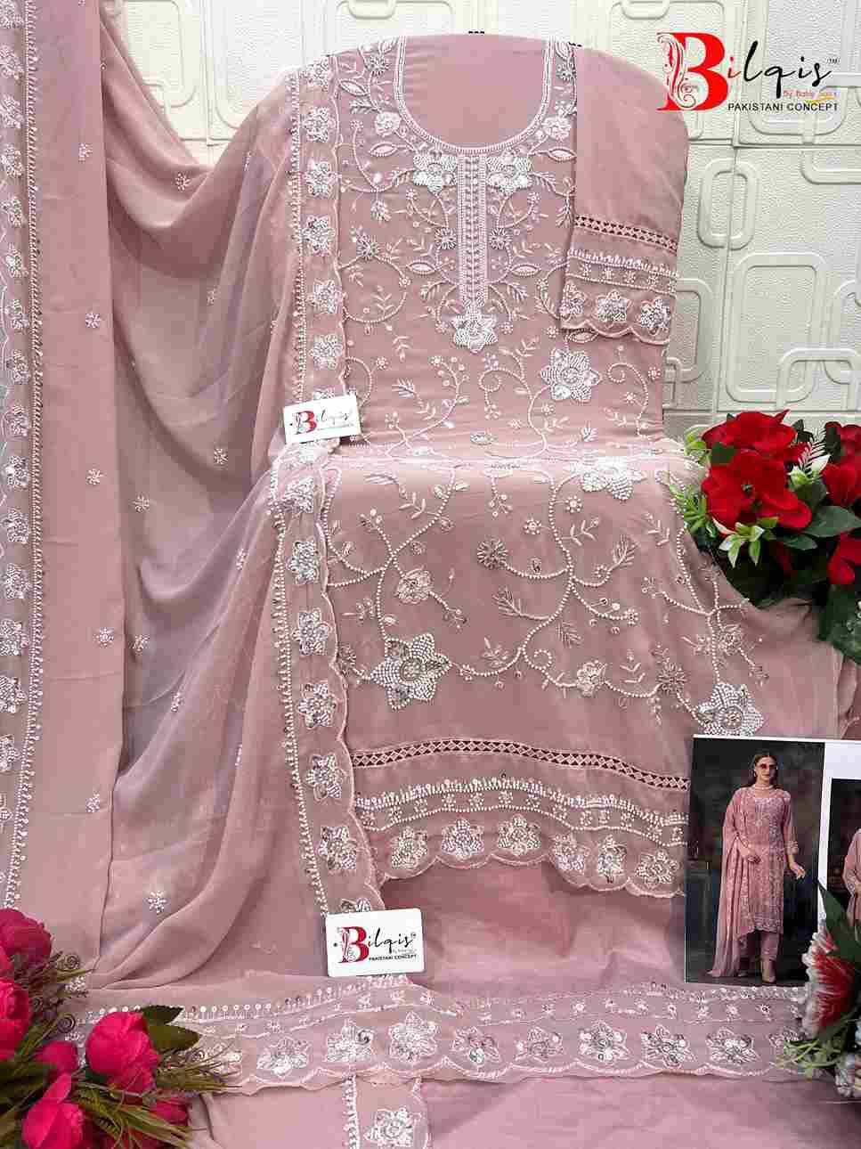 Bilqis 222 Colours By Bilqis 222-A To 222-D Series Beautiful Pakistani Suits Stylish Fancy Colorful Party Wear & Occasional Wear Faux Georgette Embroidery Dresses At Wholesale Price