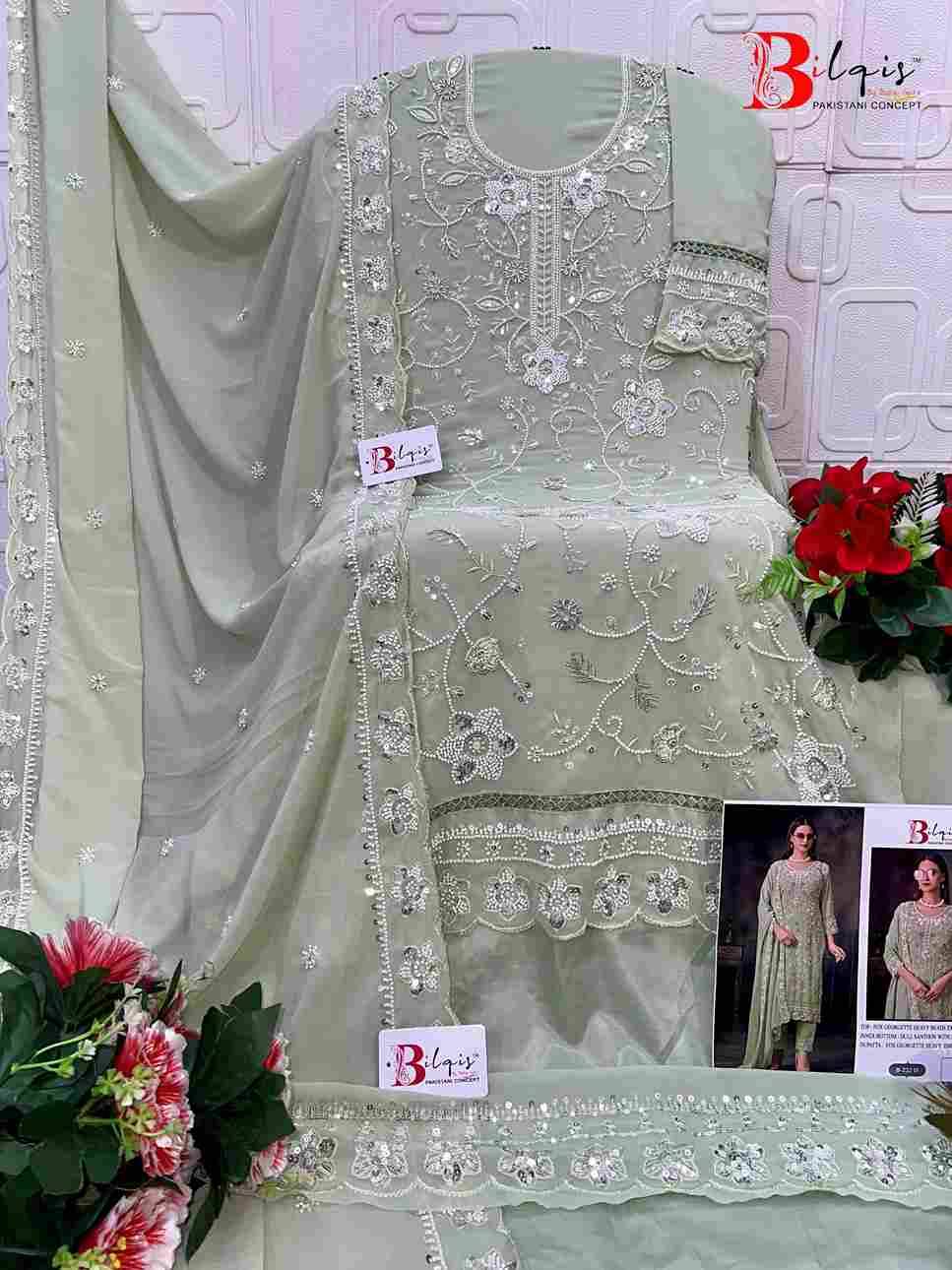 Bilqis 222 Colours By Bilqis 222-A To 222-D Series Beautiful Pakistani Suits Stylish Fancy Colorful Party Wear & Occasional Wear Faux Georgette Embroidery Dresses At Wholesale Price